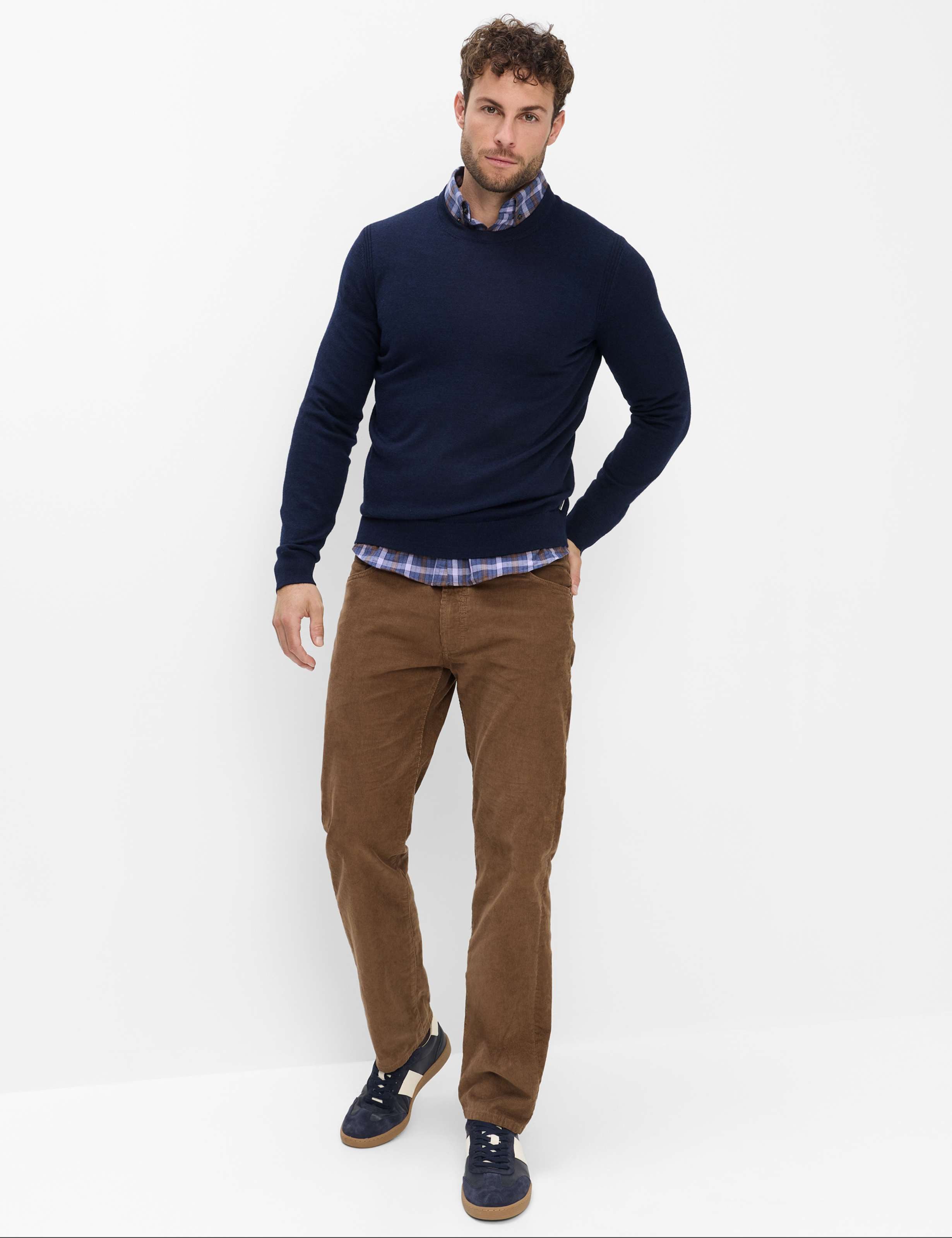 Brax Rundhalspullover Style RICK Merino: Pullover aus reiner Wolle