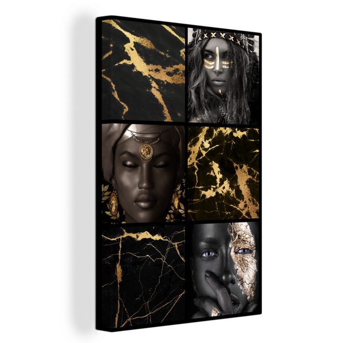 OneMillionCanvasses® Leinwandbild Gold - Schwarz - Frauen - Marmor (1 St) Leinwand Bilder für Wohnzimmer Schlafzimmer