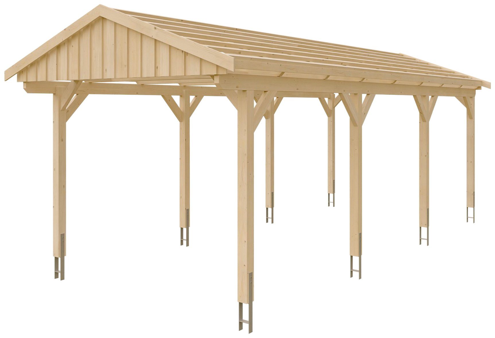 Skanholz Einzelcarport Fichtelberg, BxT: cm, 317x808 cm Einfahrtshöhe, Dachlattung 273 mit