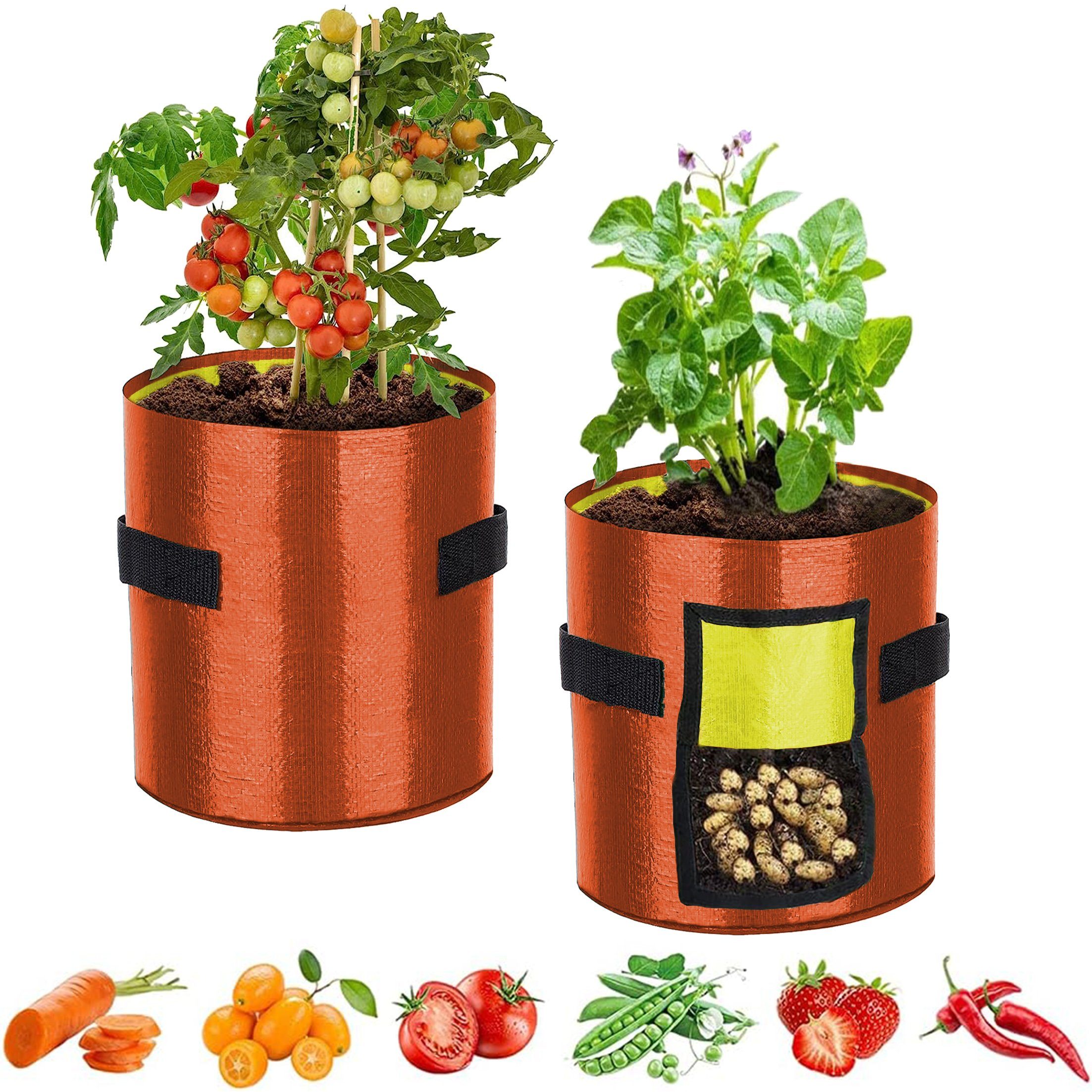 Pflanzen Anzuchtbeutel Grow Bags, Aussaatpflanzen Dedom Pflanzsäcke, Pflanzgefäße, Pflanzkübel für Orange 2 Tasche, Kartoffelsack, 45*35cm, Blumentopf pcs