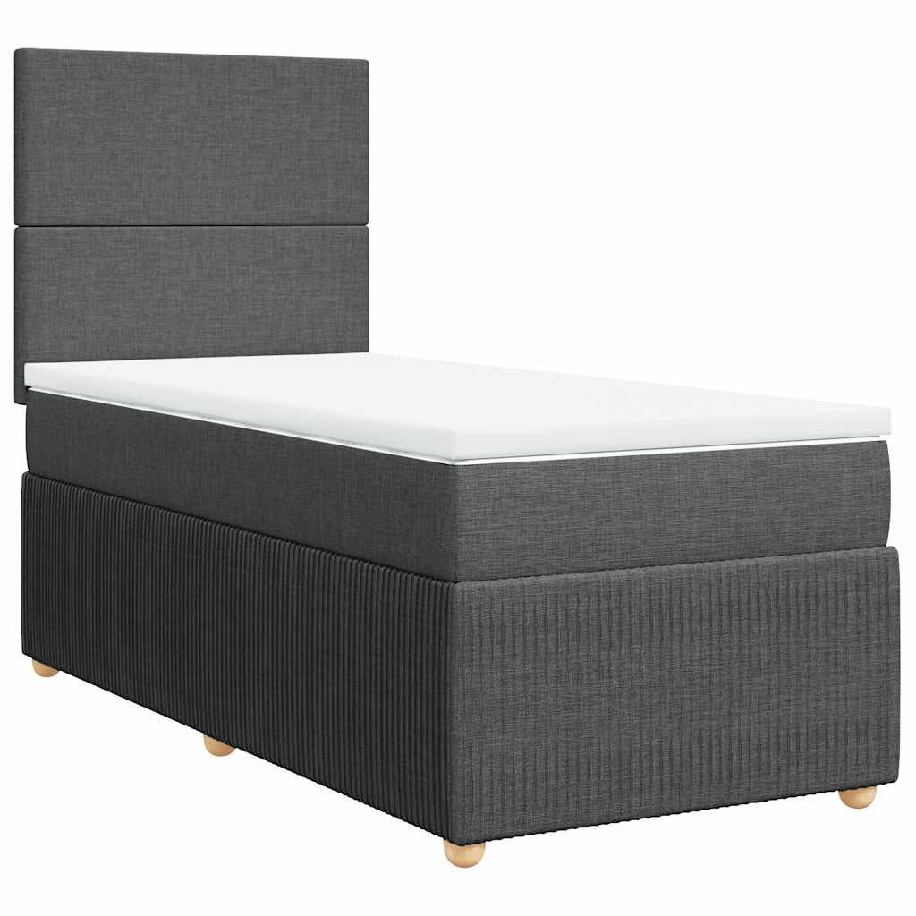 vidaXL Bett Boxspringbett mit Matratze Dunkelgrau günstig online kaufen