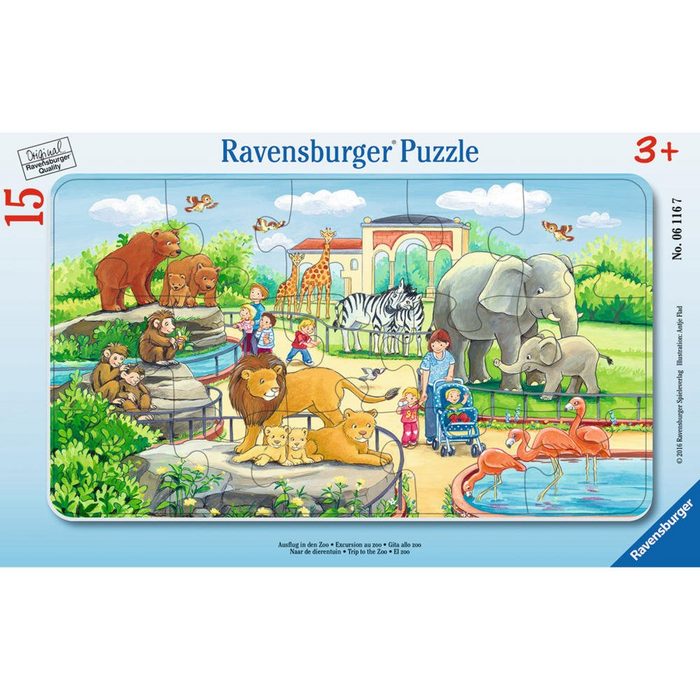 Ravensburger Rahmenpuzzle Ausflug In Den Zoo - Rahmenpuzzle 15 Puzzleteile