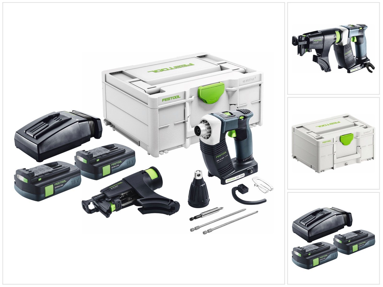 FESTOOL Akku-Trockenbauschrauber DURADRIVE DWC 18-2500 Basic Akku Bauschrauber 18 V 18 Nm Brushless +