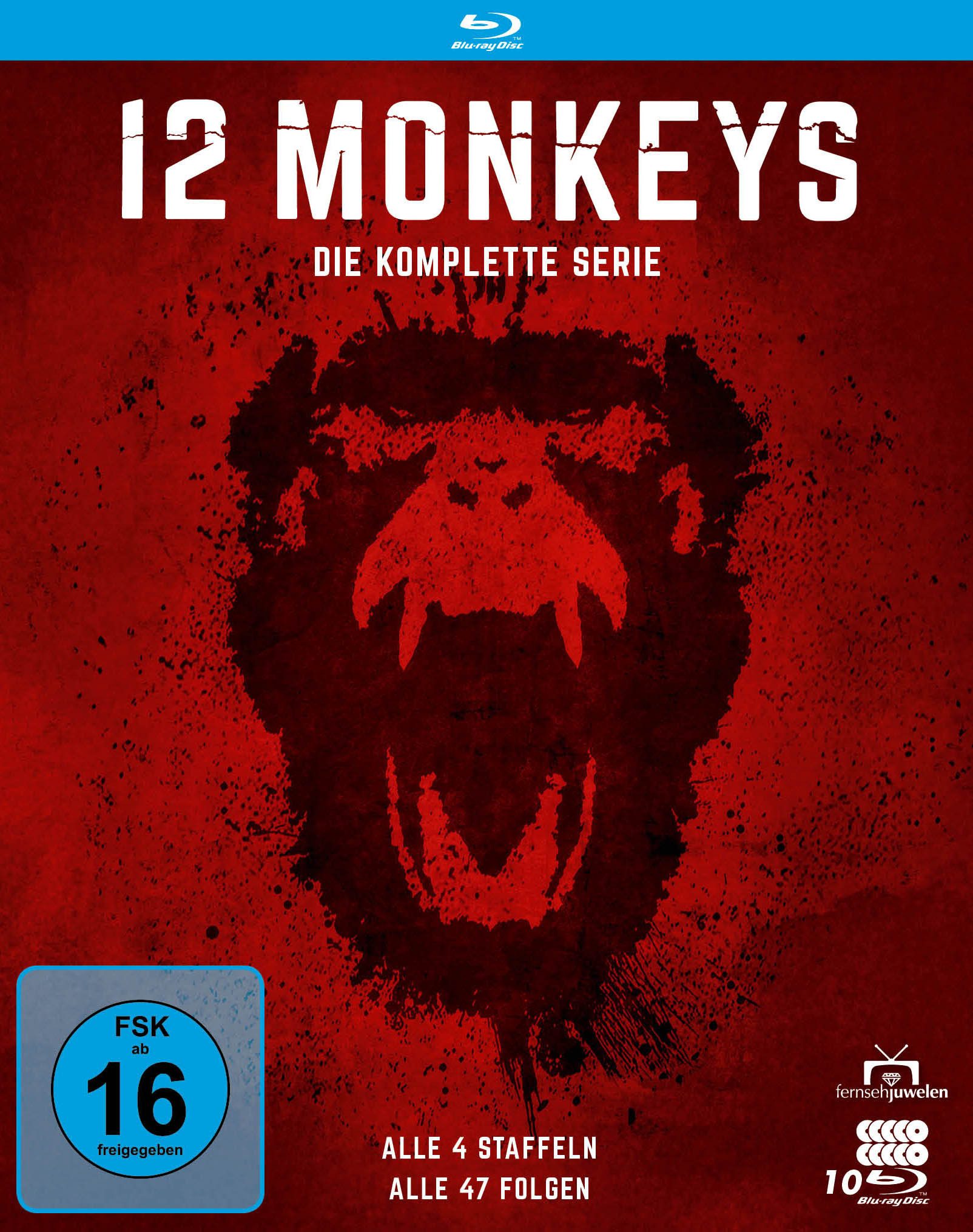 Fernsehjuwelen Blu-ray 12 Monkeys - Die komplette Serie (Alle 4 Staffeln) (10 Blu-rays), (1-St)
