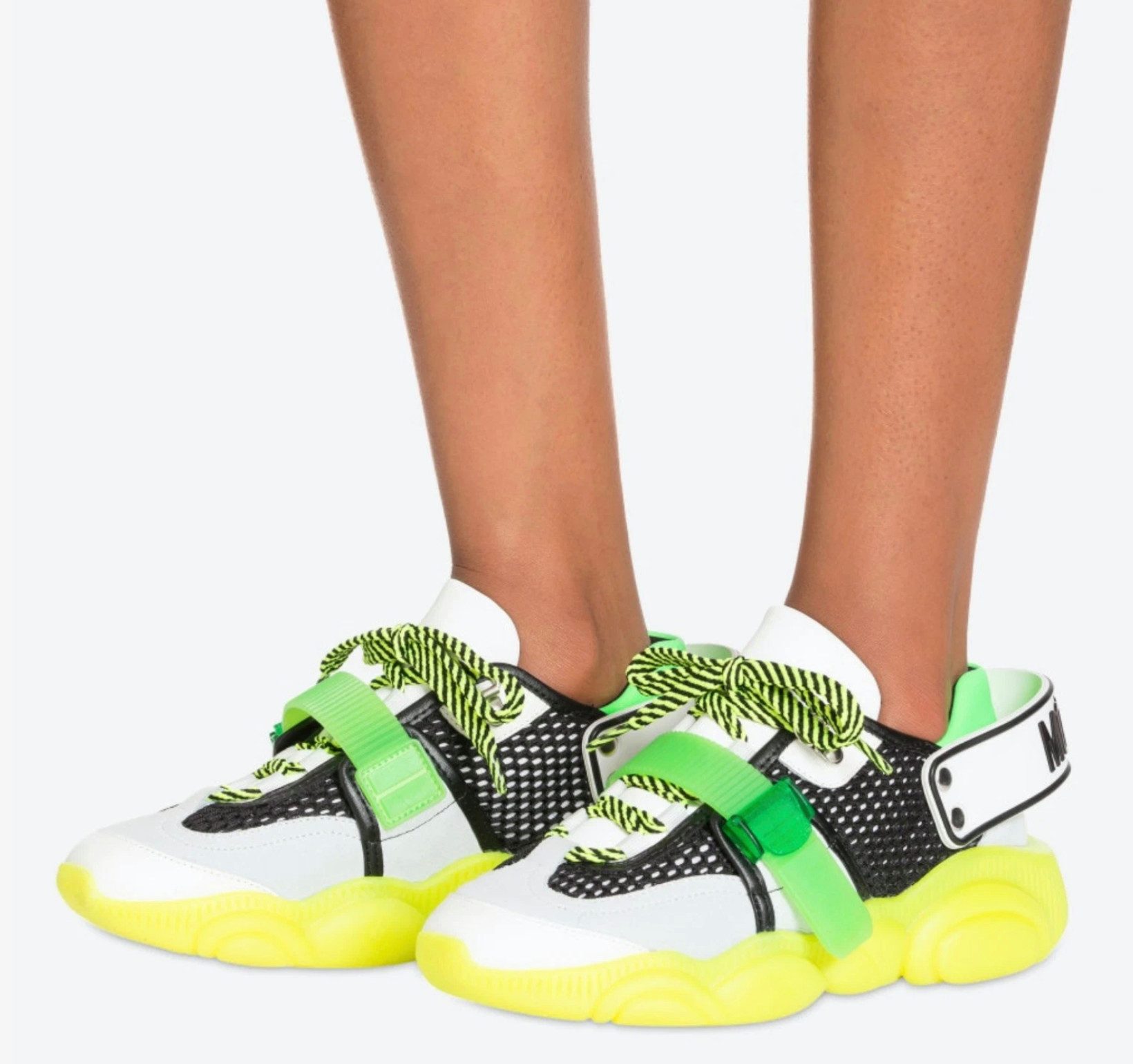 Moschino COUTURE Limited Special Edition Teddy Bear Fluo Trainers Sneaker Limitierte Edition mit speziellem Packaging