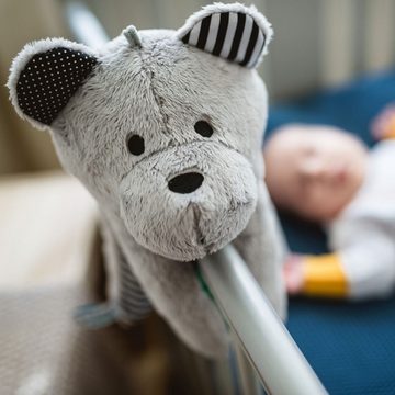 Whisbear Kuscheltier Einschlafhilfe Baby Sensorischer Bär mit CRY SENSOR Rosa Rauschen, CRY Sensor- der Bär reagiert automatisch auf das Weinen des Babys