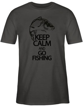 Shirtracer T-Shirt Keep calm and go Fishing Angler Geschenke