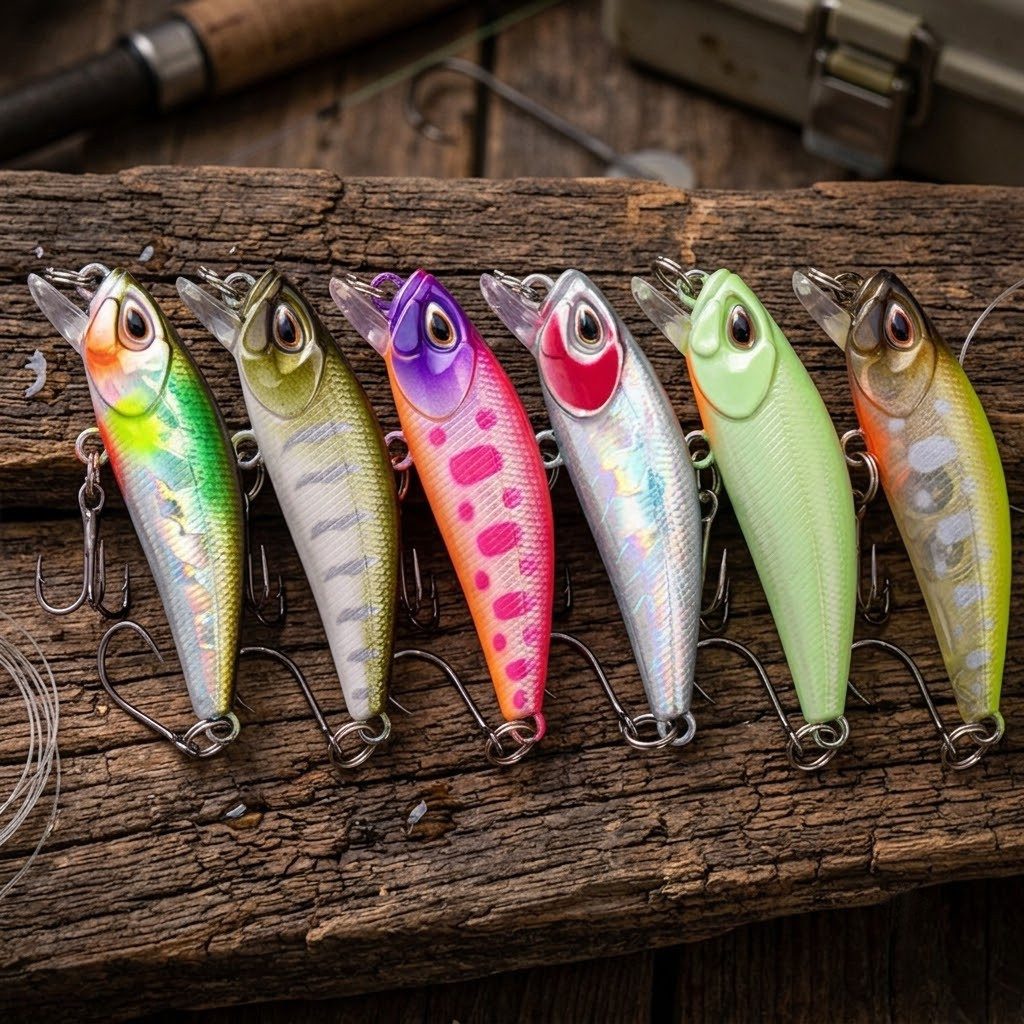 Kunstköder Wobbler Set 6 teilig. 4,6 cm, 3,3 g sinkend für Forelle, Barsch etc.