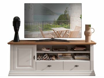 Casamia TV-Board TV Lowboard Fernsehschrank 178x67x45cm Monza Massivholz weiß