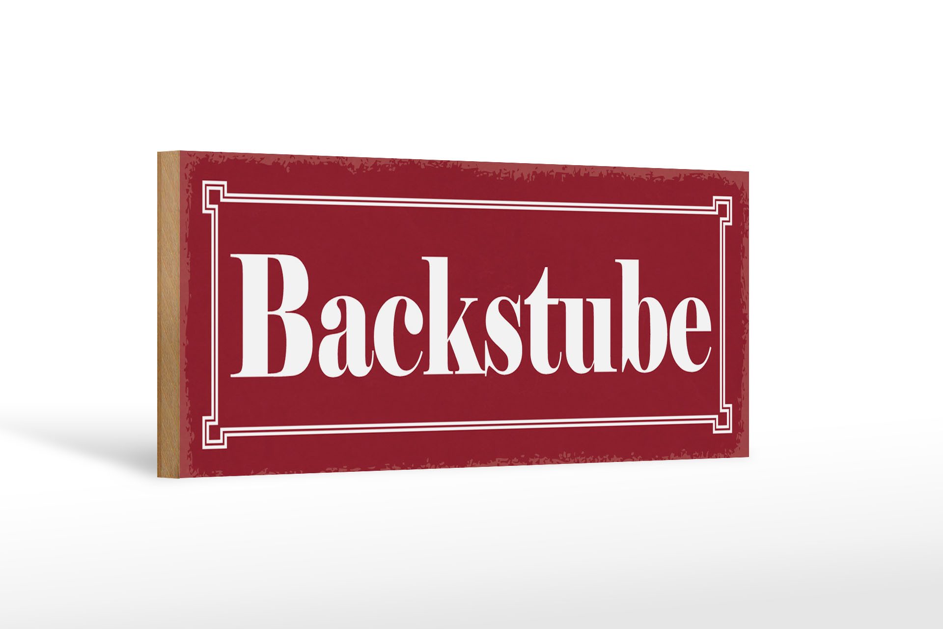 Holzbild Hinweis 27x10cm Backstube