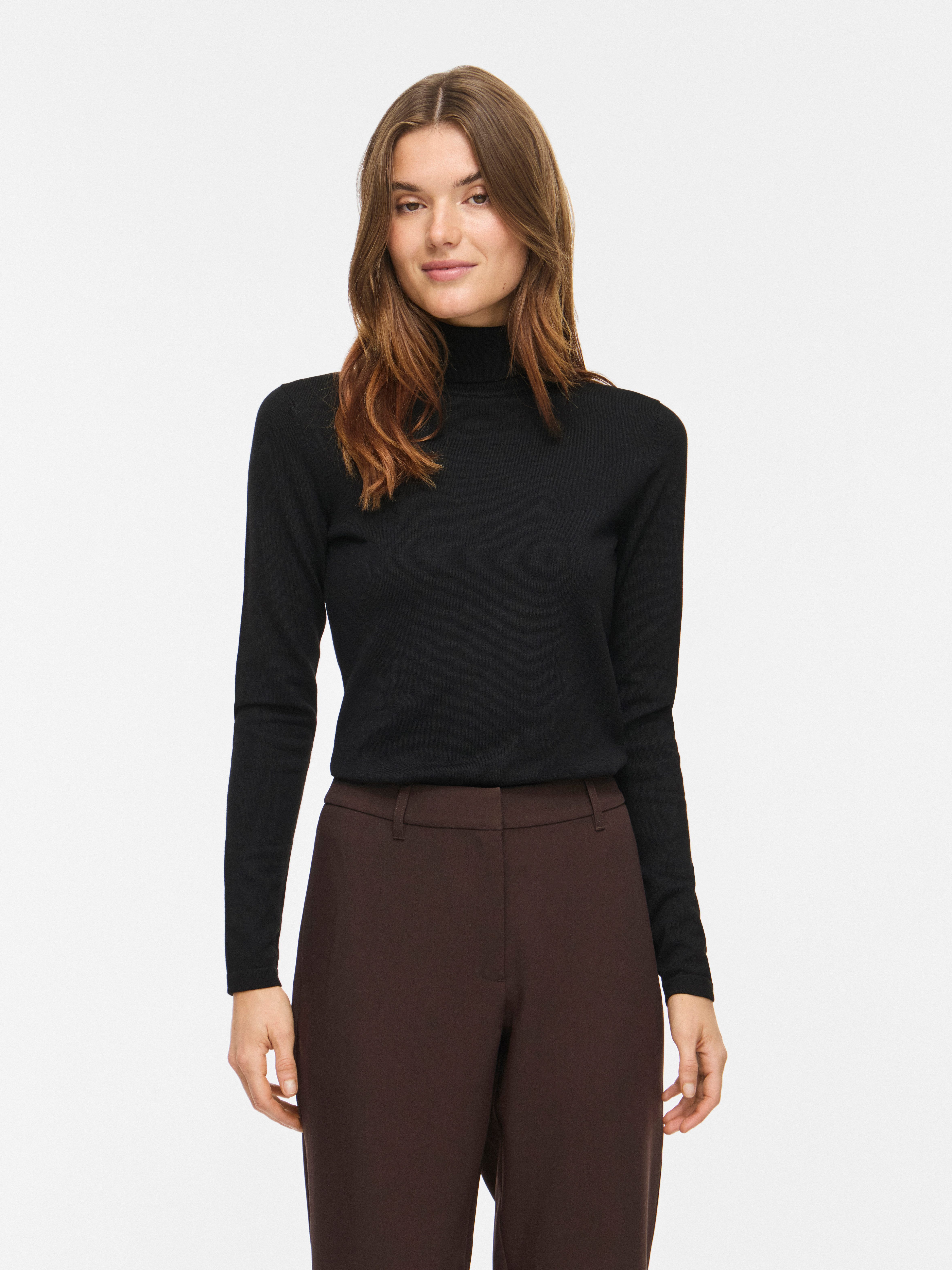 Vila Rollkragenpullover VIMALU ROLLNECK L/S KNIT TOP NOOS Materialmix
