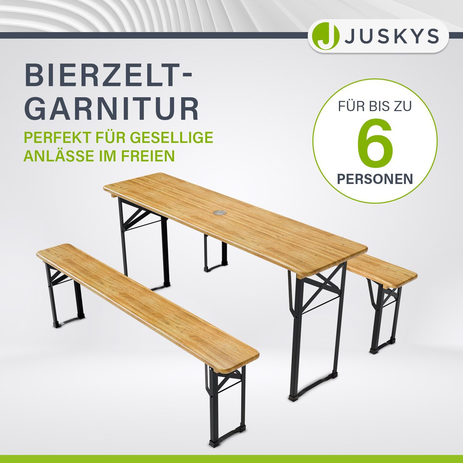 Juskys Bierzeltgarnitur Bichl, (Set, 3-tlg., Bierzeltgarnitur), günstig online kaufen