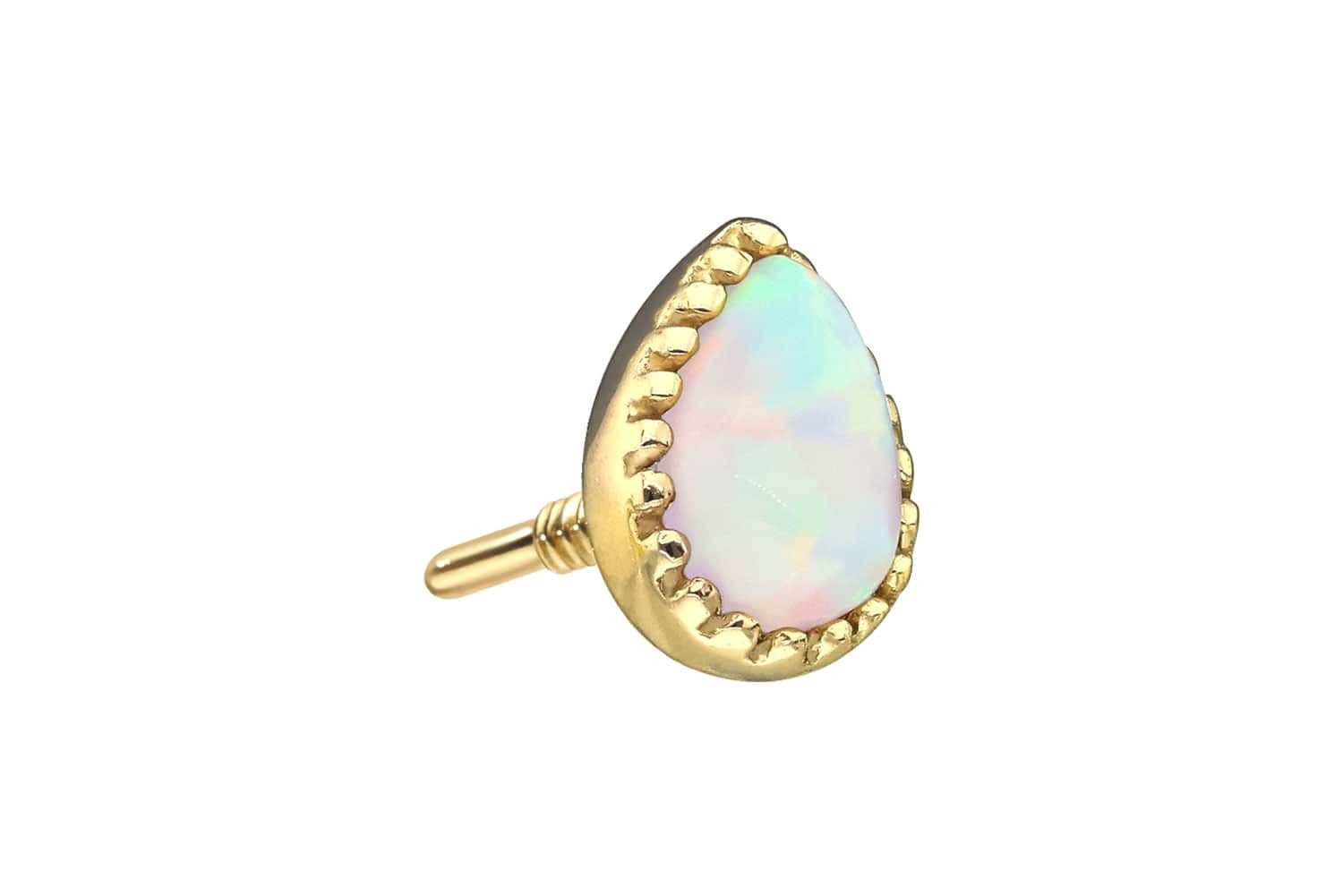 Piercing-Set 14 Karat Gold Schraubaufsatz mit Außengewinde SYNTHETISCHER