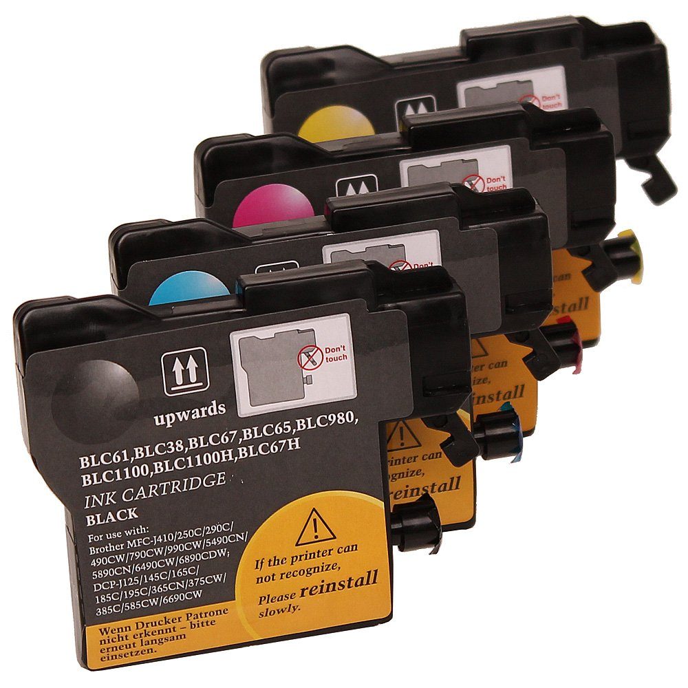 ABC Tintenpatrone (set 4x kompatibel für Brother LC980 LC1100 DCP145C DCP160 DCP163C DCP1, P-190 DCP-195C DCP-197C DCP-365CN DCP-370 DCP-373CW DCP-375CW DCP-377C)