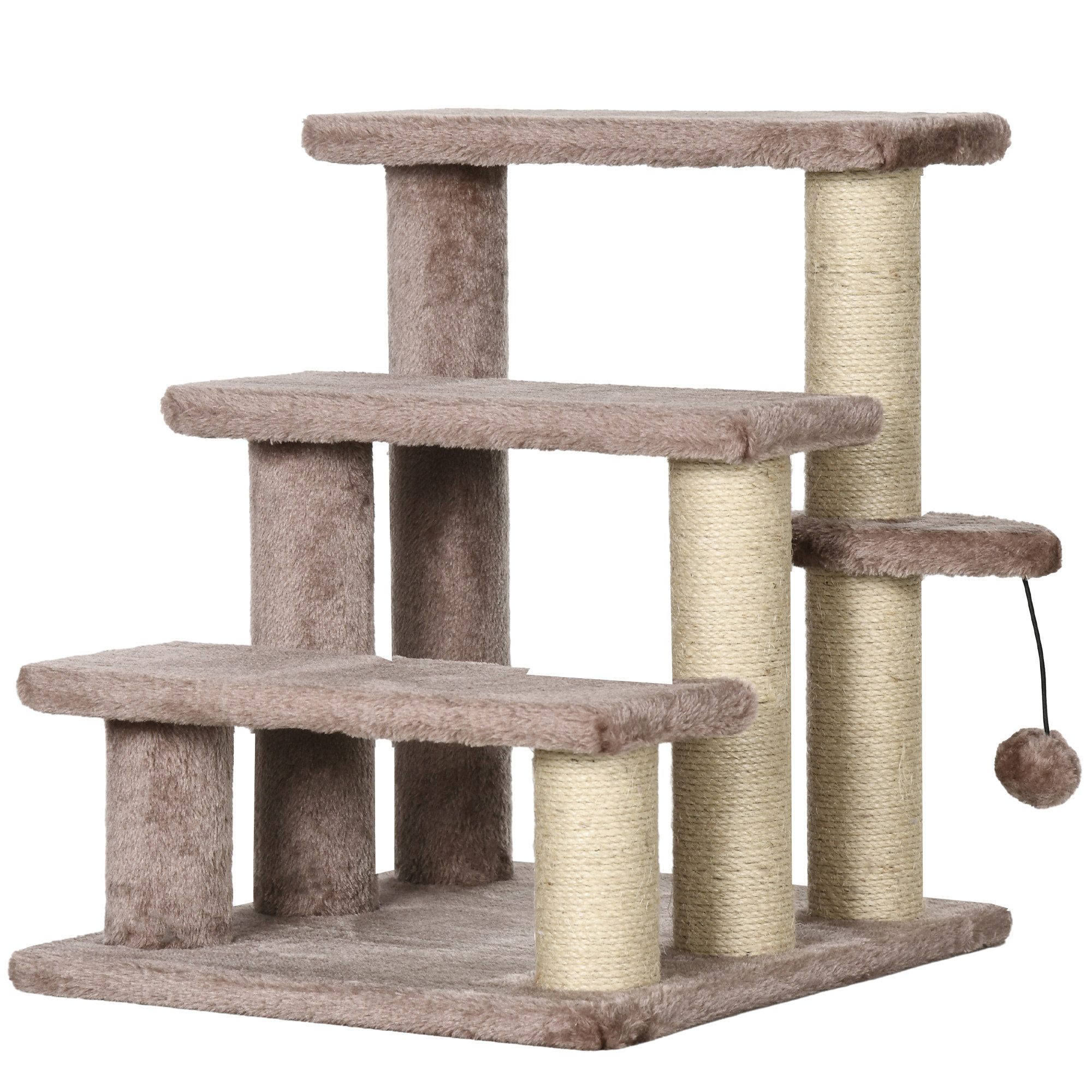 FourFurPets Kratzbaum Rustikal Braun – Mit Hängebett & Kratzposten Für Katzen