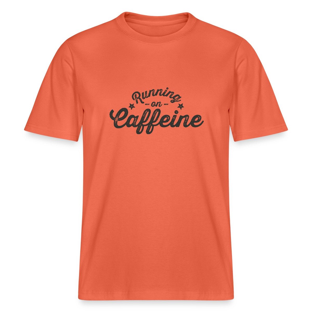 Spreadshirt T-Shirt Running On Caffeine Schriftzug Retro Style Relaxed Fit Unisex T-Shirt (1-tlg)