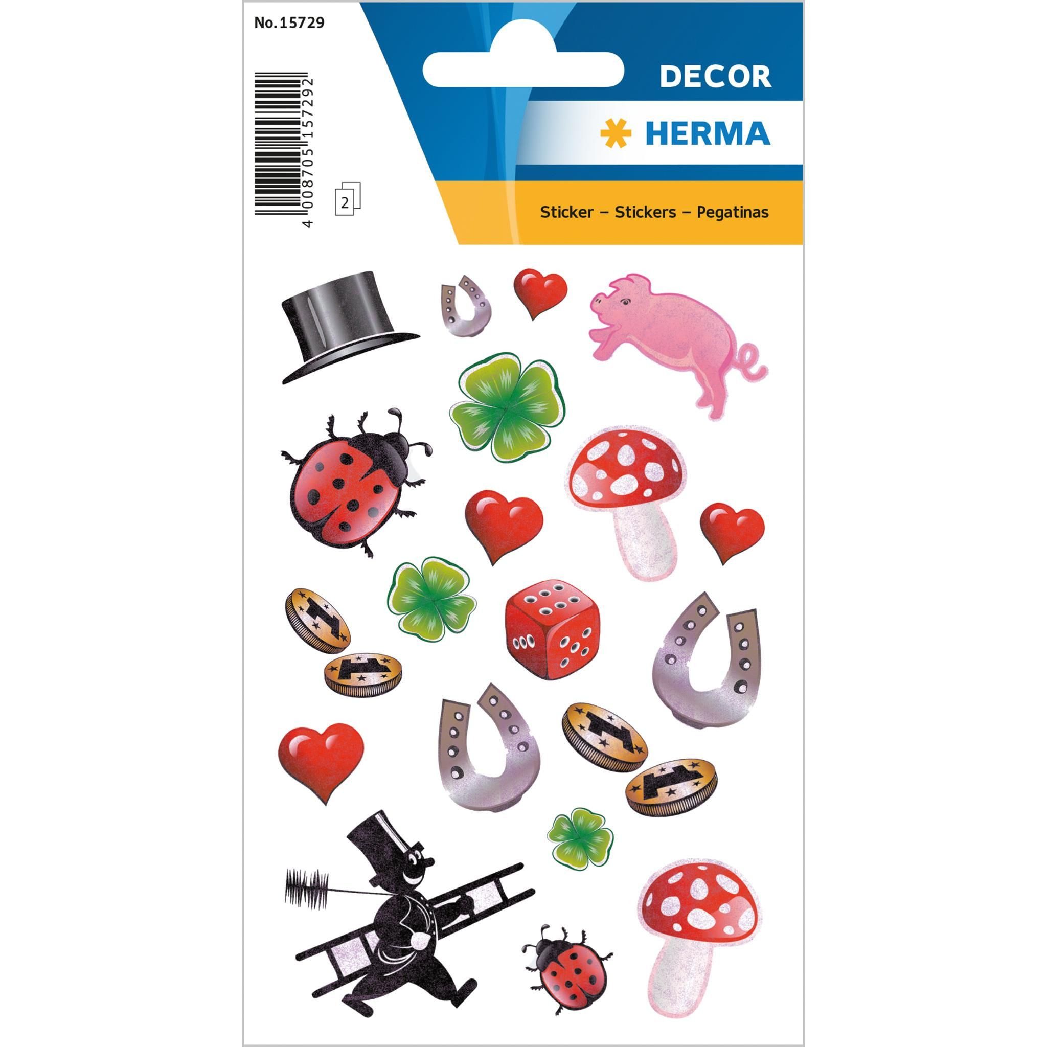 HERMA Sticker Herma Sticker DECOR Glückssymbole beglimmert 1 Bl