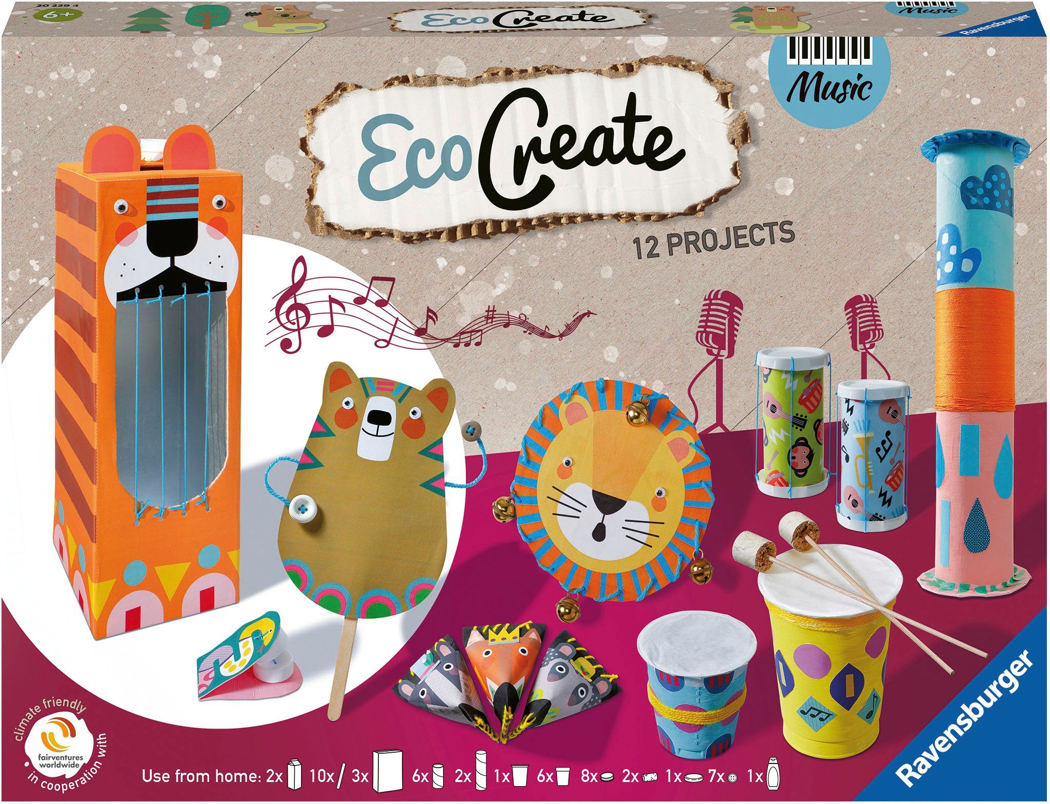 Ravensburger Kreativset Eco Create, Make your own Music, Upcycling und basteln in einem