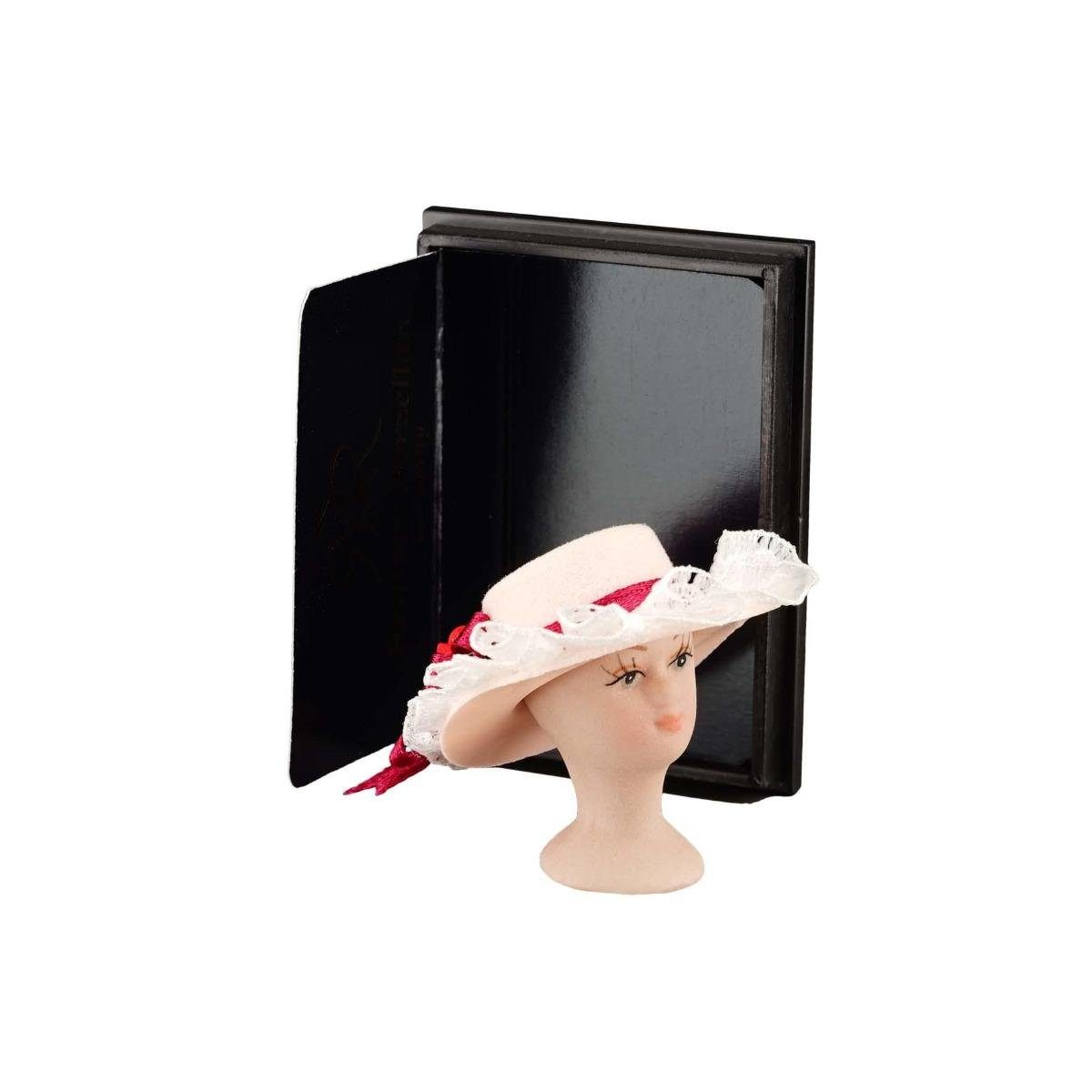 Kopf, Porzellan mit Rosa Miniatur Reutter Hut Dekofigur - 001.759/5