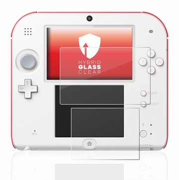 upscreen flexible Panzerglasfolie für Nintendo 2DS, Displayschutzglas, Schutzglas Glasfolie klar