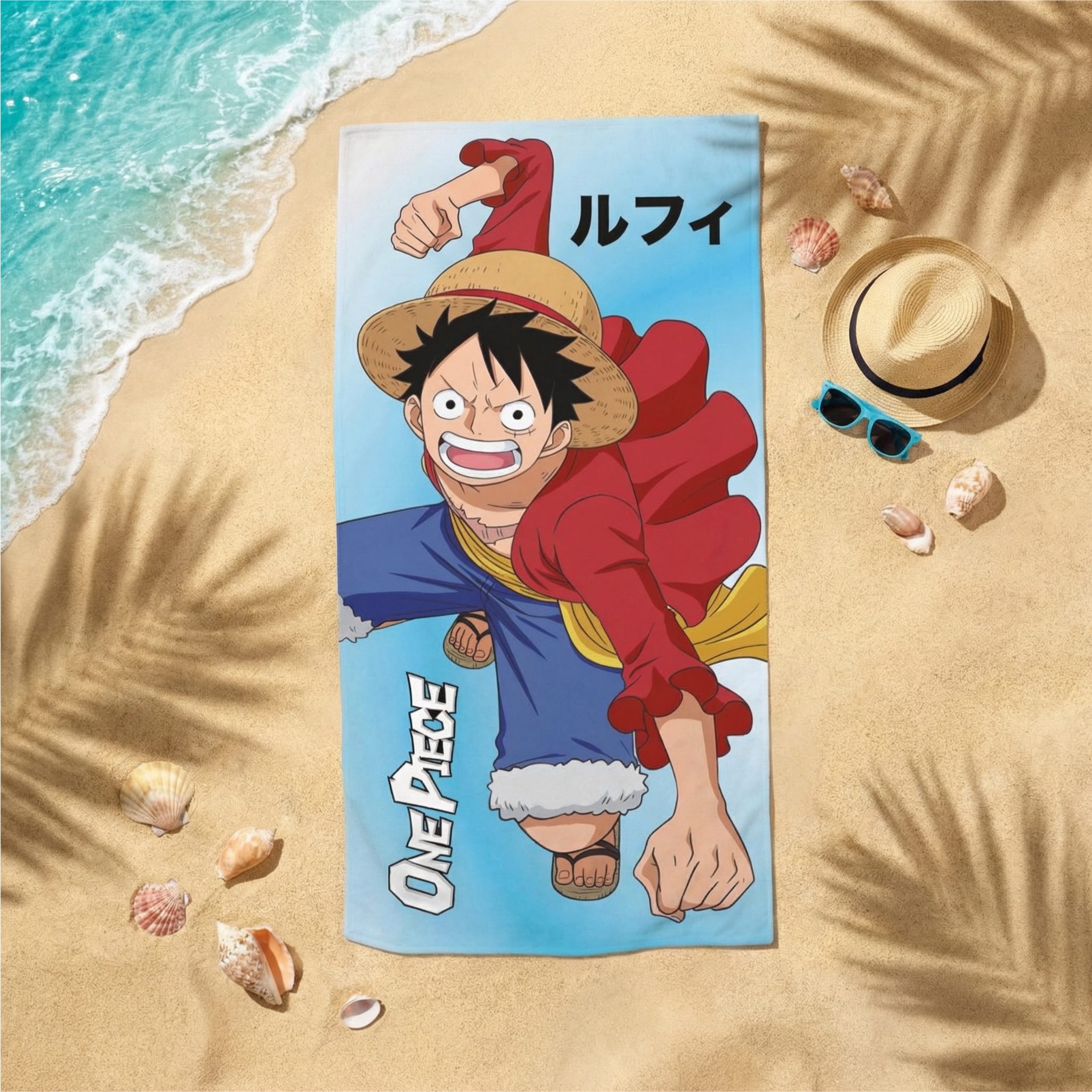 One Piece Anime Strandtuch One Piece Monkey D Ruffy Mikrofaser Strandtuch Badetuch 70x140
