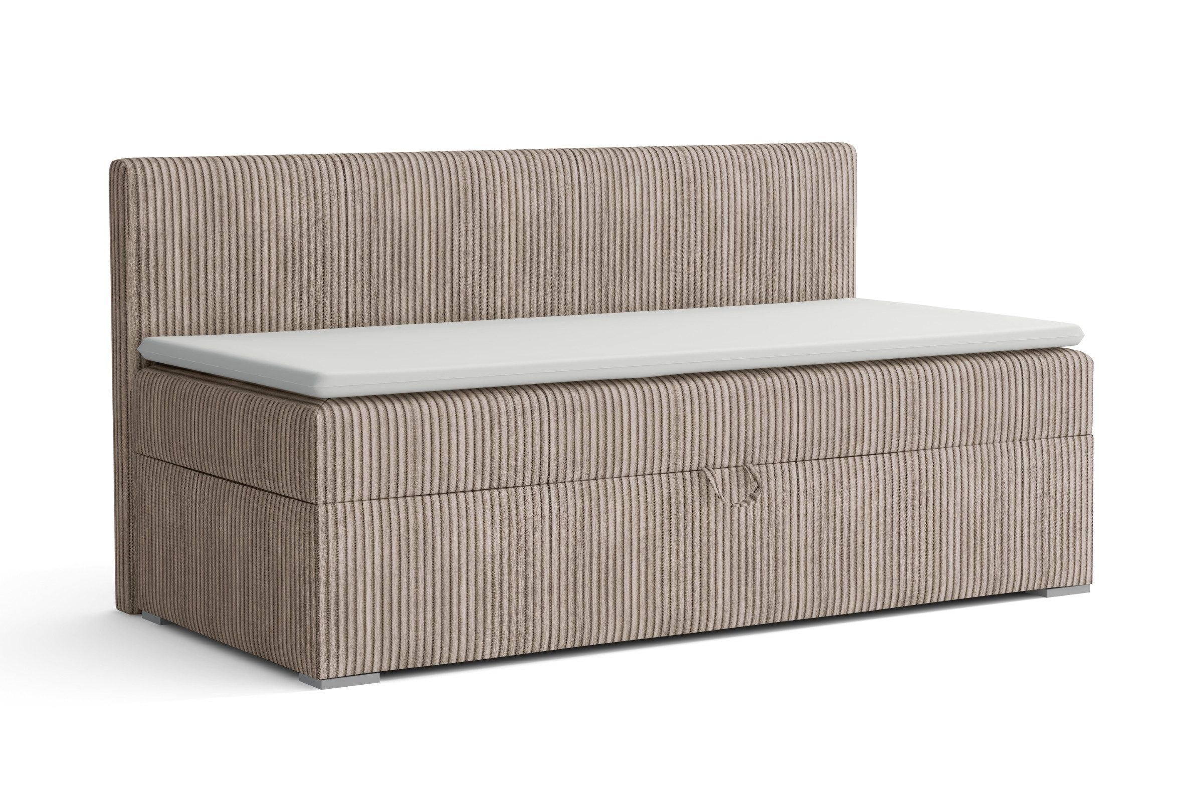 Deine Möbel 24 Boxspringbett MATEO Daybett Tagesbett Schlafsofa Couch Jugendsofa Stauraumbett (Vollwertiges 2-in-1 Möbelstück, in COrd-Stoff Cord-Bezug, 1-St., 90x200, 100x200 cm, Ecru, Beige, Hellgrau, Anthrazit, Schwarz), seitlich aufklappbarer Bettkasten für schnellen & praktischen Stauraum