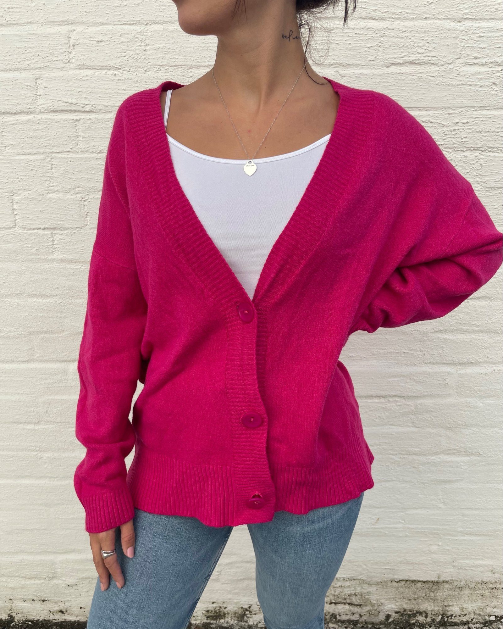 Gr. - Strickjacke passt L ONE - hier ITALY XS pink SIZE VIBES