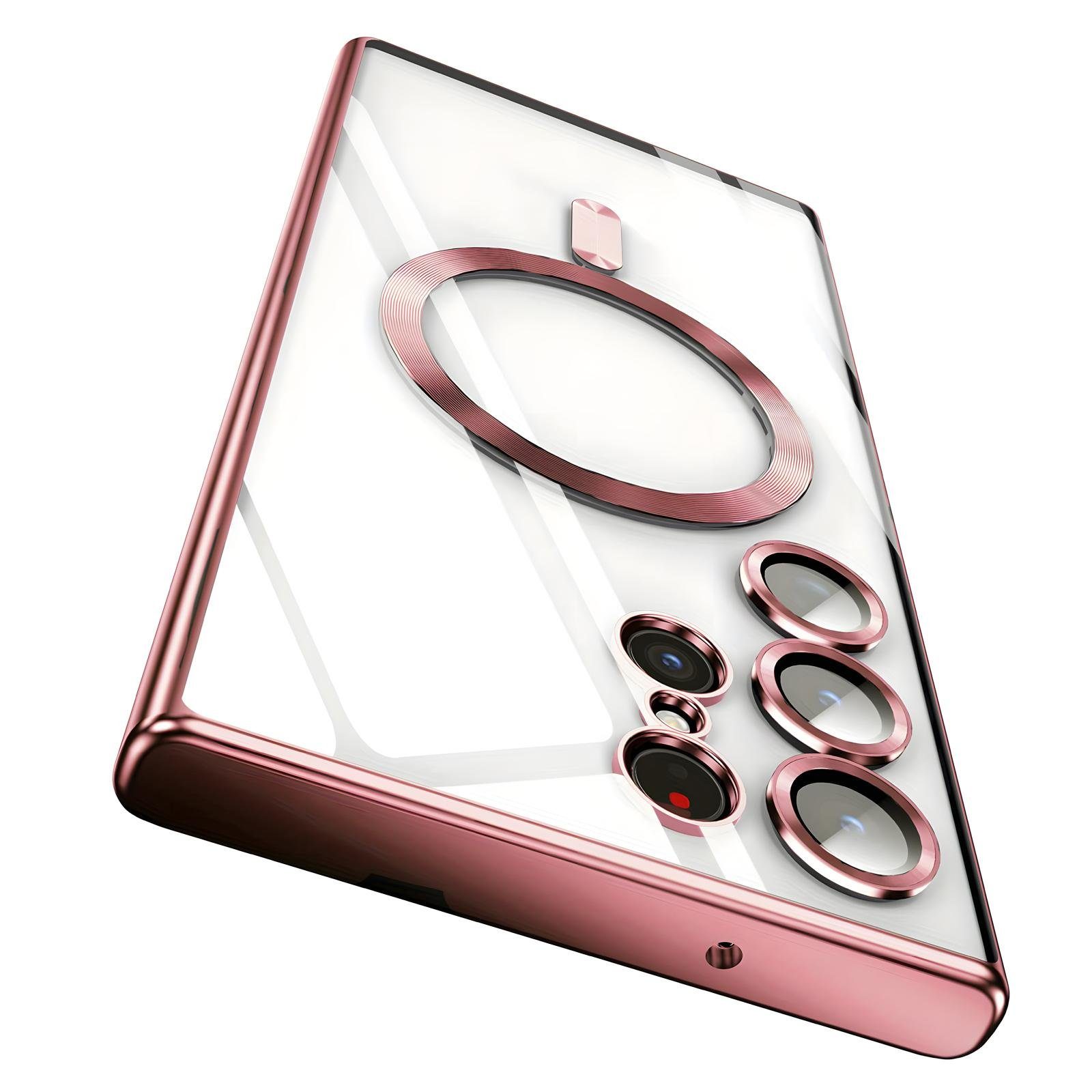 Numerva Handyhülle Magsafe Handy Hülle für Samsung Galaxy S23, Schutzhülle TPU Case Cover Bumper Magsafe Magnet und Kameraschutzglas