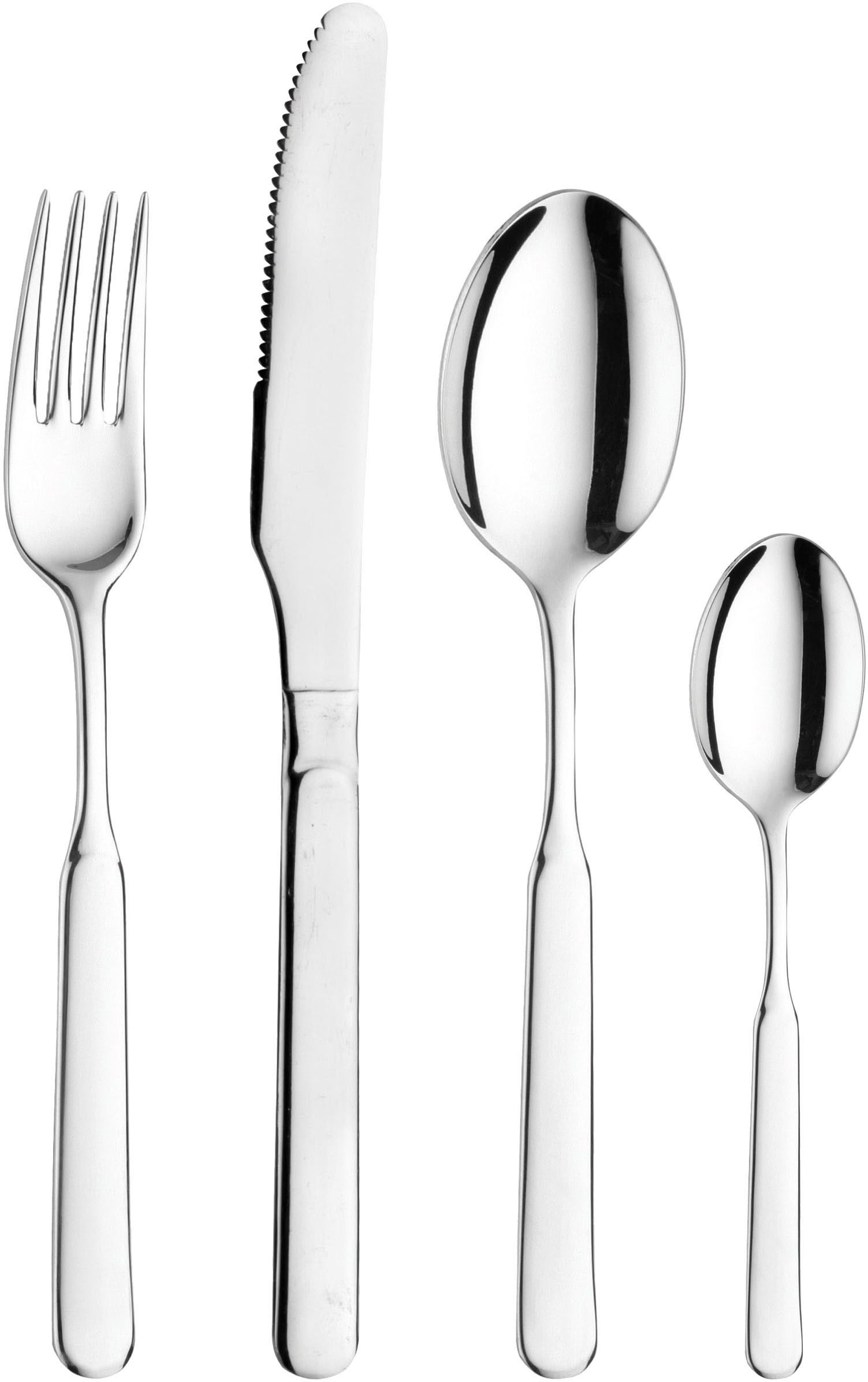 PINTINOX Besteck-Set MILANO (16-tlg), 4 Personen, Edelstahl 18/0, in moderner und zeitloser Formgebung