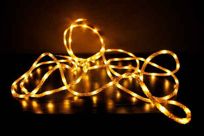 Arnusa LED-Lichterschlauch »Leuchtschlauch Glitzer Gold 5 Meter warmweiß«, 100-flammig