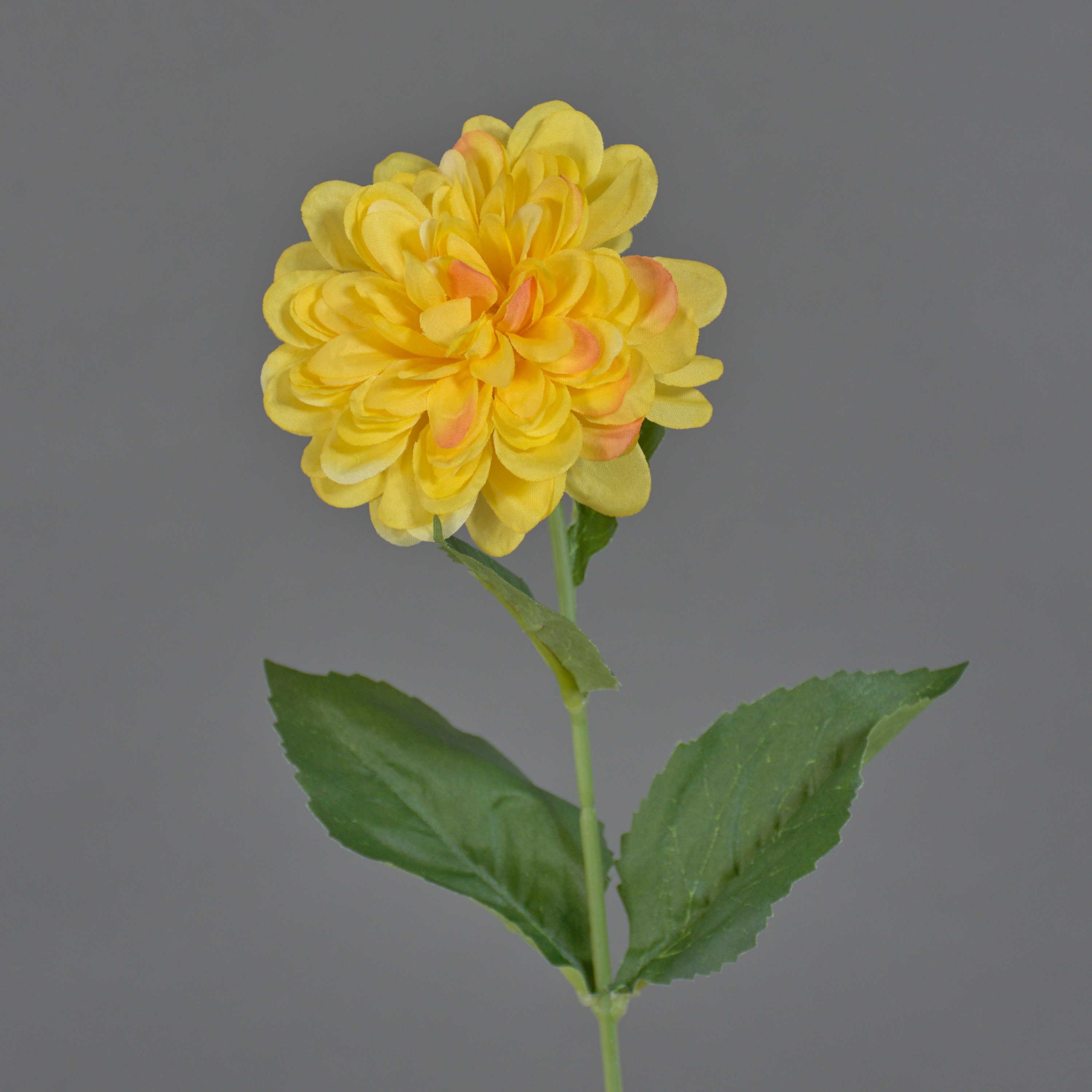 Kunstblume Künstliche Dahlie FLEMOR, gelb, 55cm Dahlie, artplants, Höhe 55.0 cm