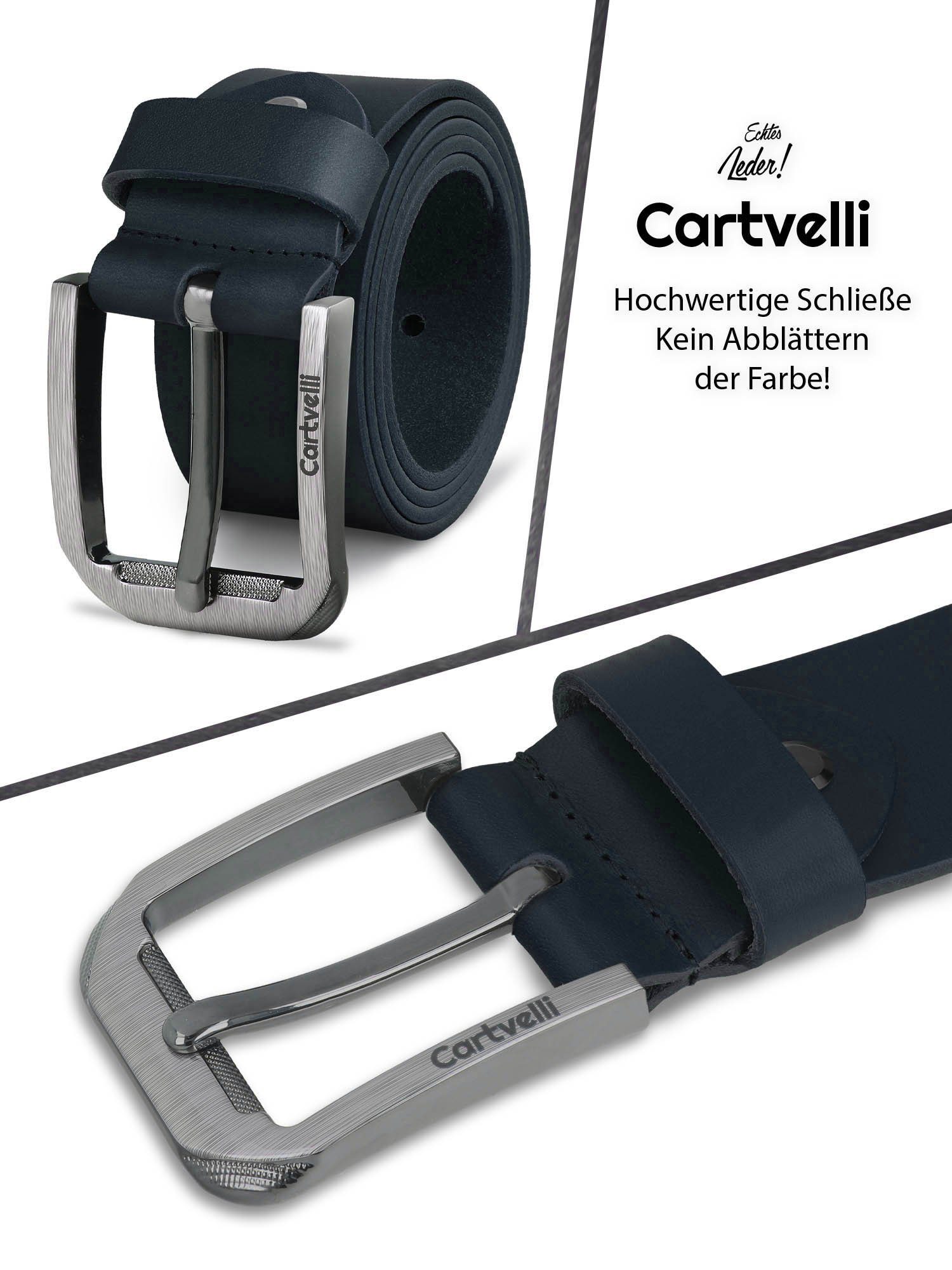 Cartvelli Ledergürtel Premium Ledergürtel 40mm Herren Made in Germany inkl. Geschenkbox Vollleder, robust, reißfest, langlebig, nickelfrei – Bild 4 von 5