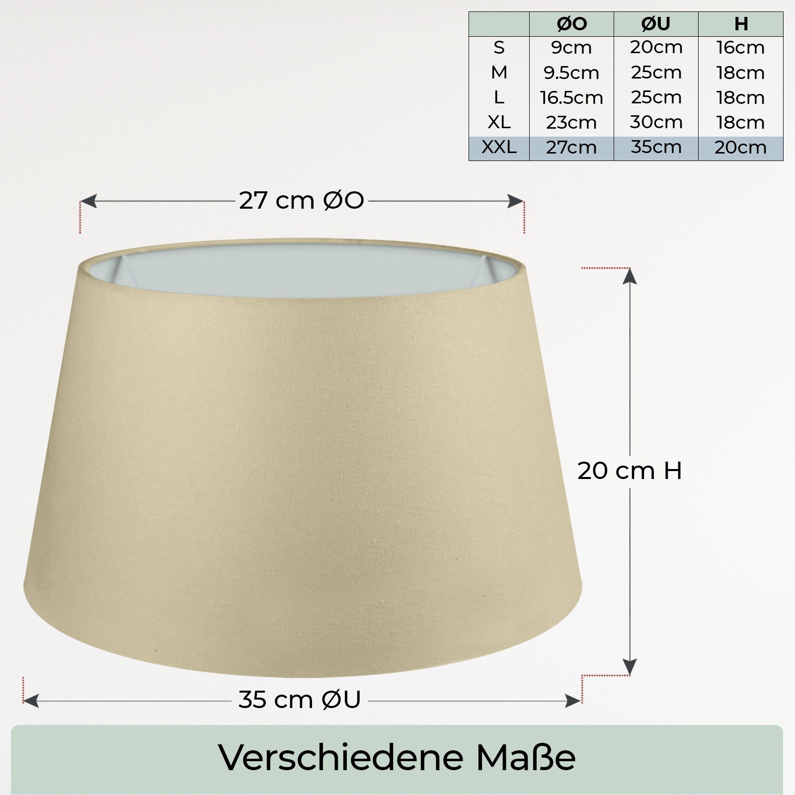 Wogati Lampenschirm Wogati Premium Stehlampe Lampenschirm Konisch – Bild 4 von 5