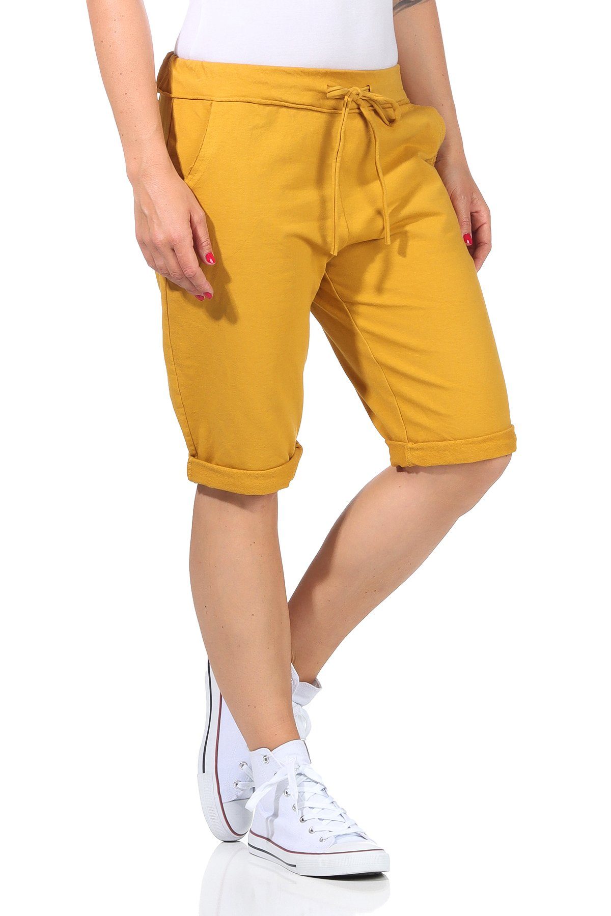 CLEO STYLE Bermudas Sweat Bermuda 1212 Senf 36-40