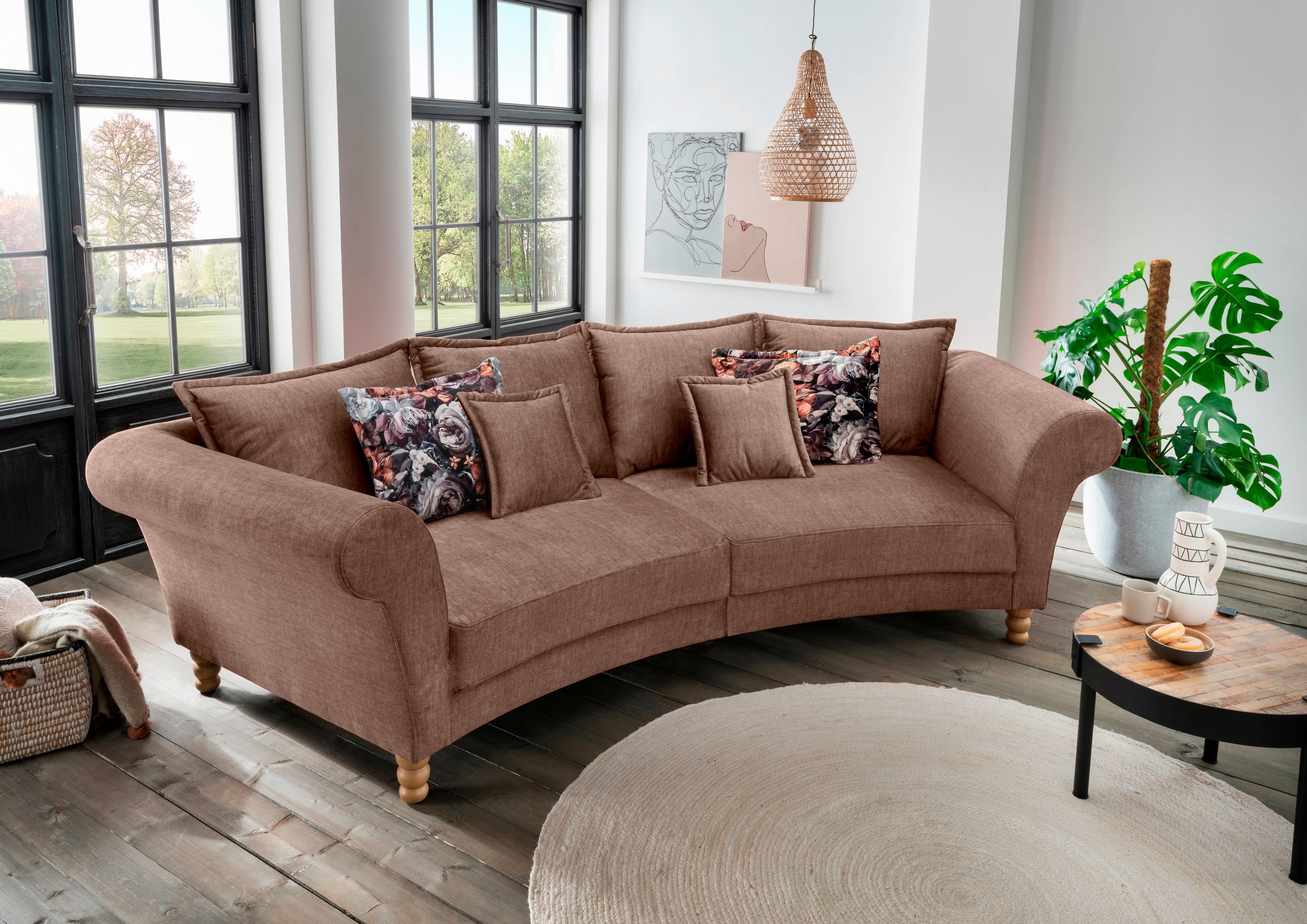 Home affaire Big-Sofa Tassilo geschwungene Formensprache, günstig online kaufen