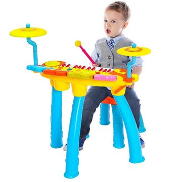 KOMFOTTEU Spielzeug-Musikinstrument Kinder, mit Lichtern & Soundeffekten