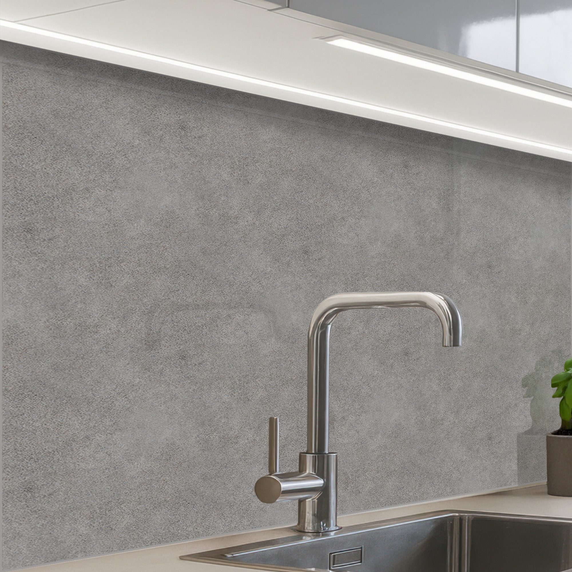KitchenYeah Küchenrückwand selbstklebend Industriell - Gemustert - Beton, ( günstig online kaufen