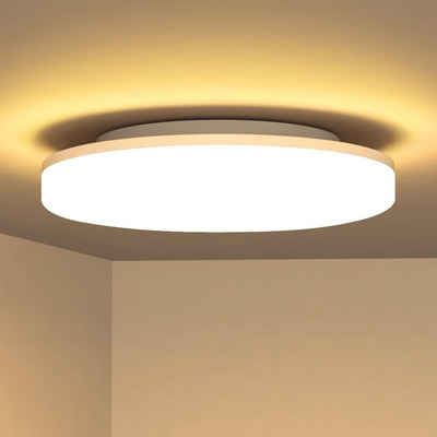 ZMH LED Deckenleuchte Deckenlampe IP54 Wasserfest Badezimmer Rund Badlampe Decke, LED fest integriert, 2700K, Nicht Dimmbar