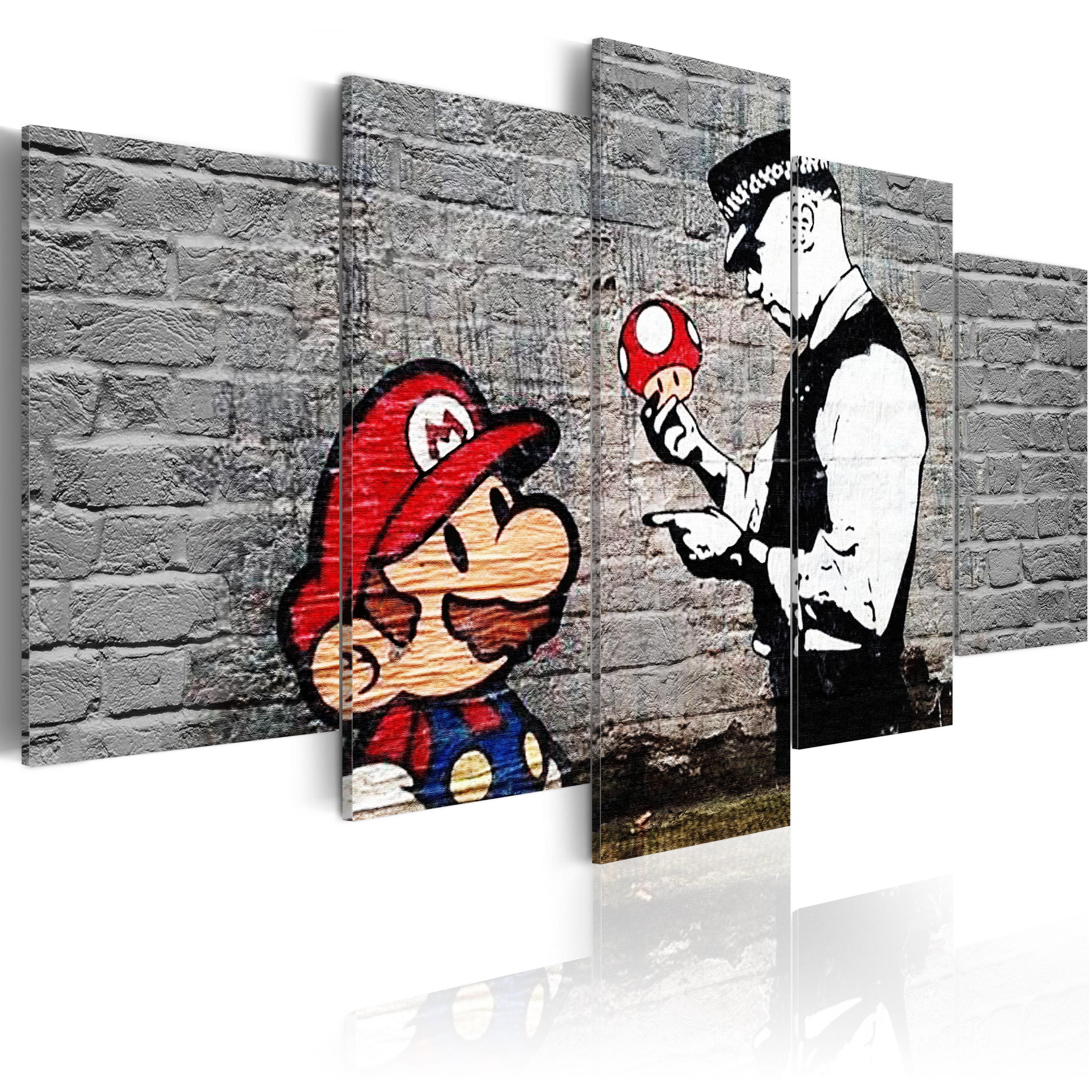Artgeist Wandbild Super Mario Mushroom Cop (Banksy)
