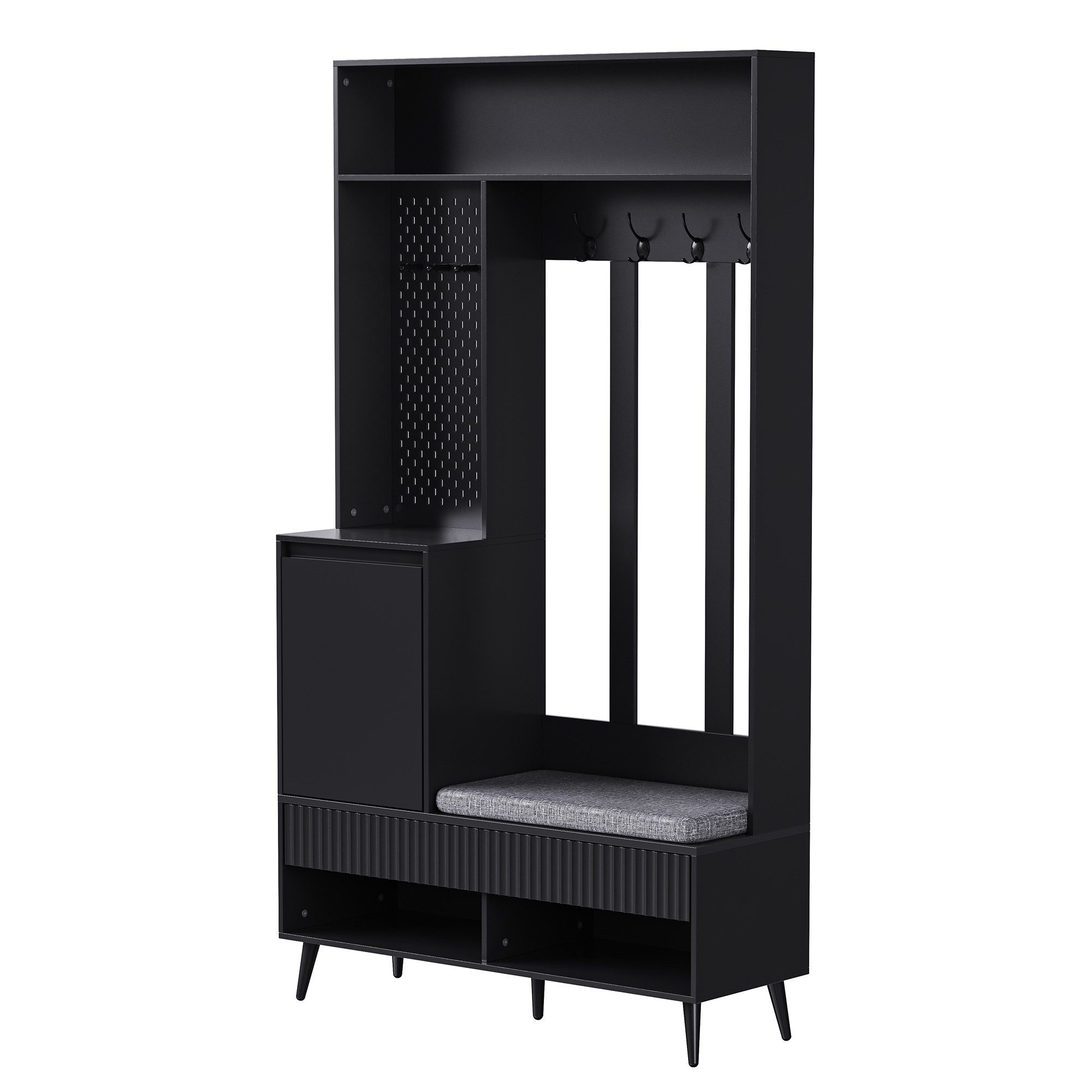 i@home Garderoben-Set Flurgarderobe Set, Weiß/Schwarz, mit günstig online kaufen
