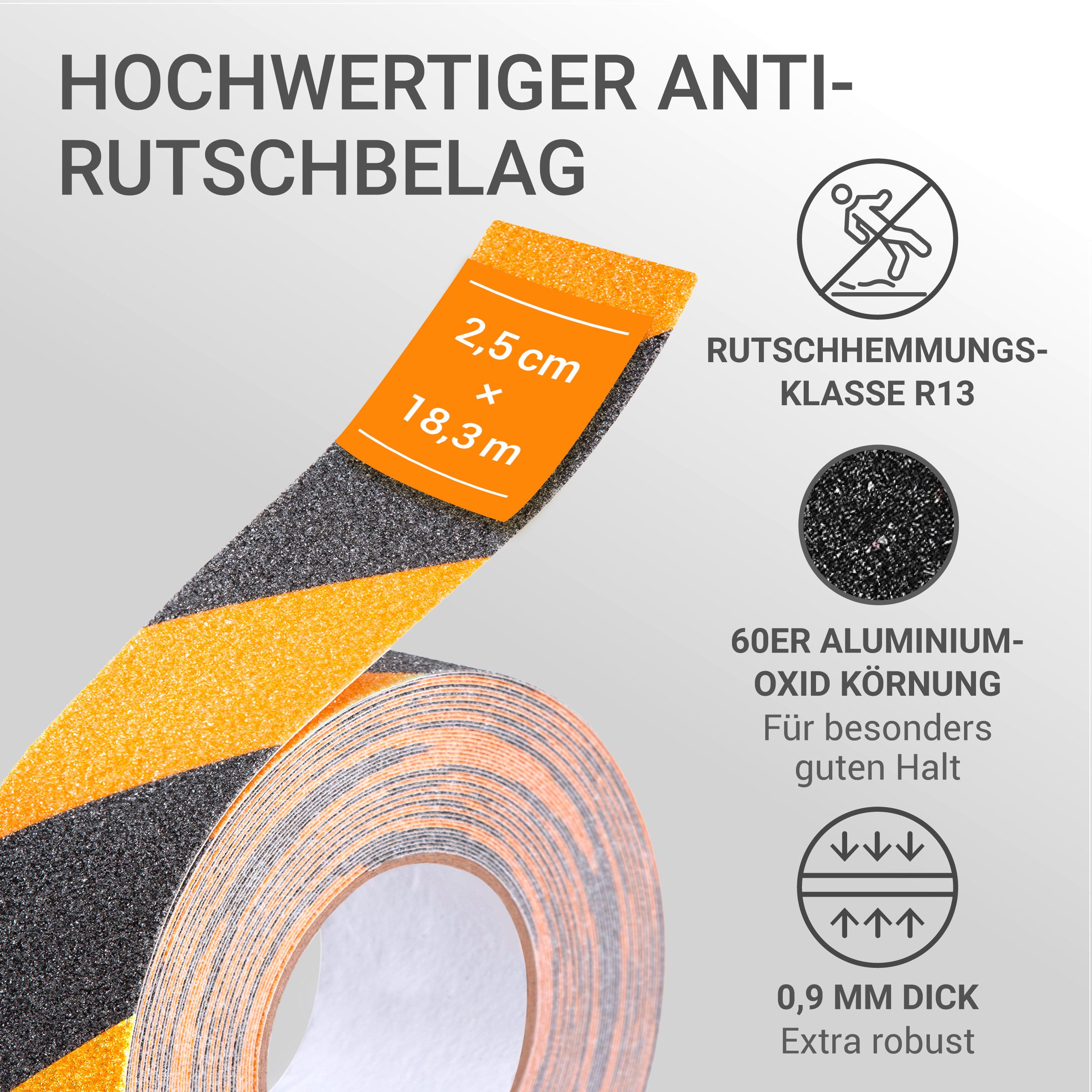 wolk Klebeband Antirutschband, Farbe: gelb/schwarz, 2,5 cm x 18,3 m (BxL) günstig online kaufen