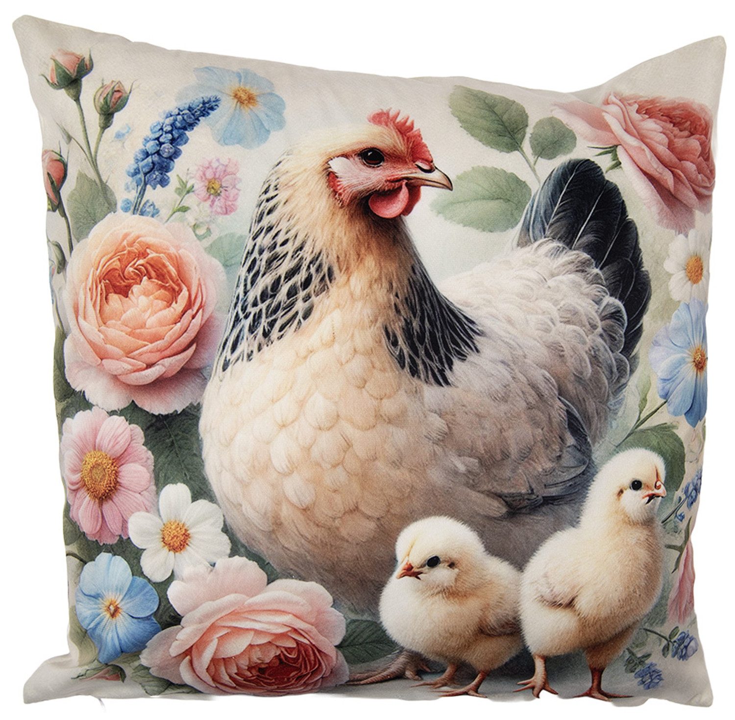 Clayre & Eef Dekokissen Landhaus, Dekokissen Kissenbezüge ohne Füllung Polyester 45x45 cm