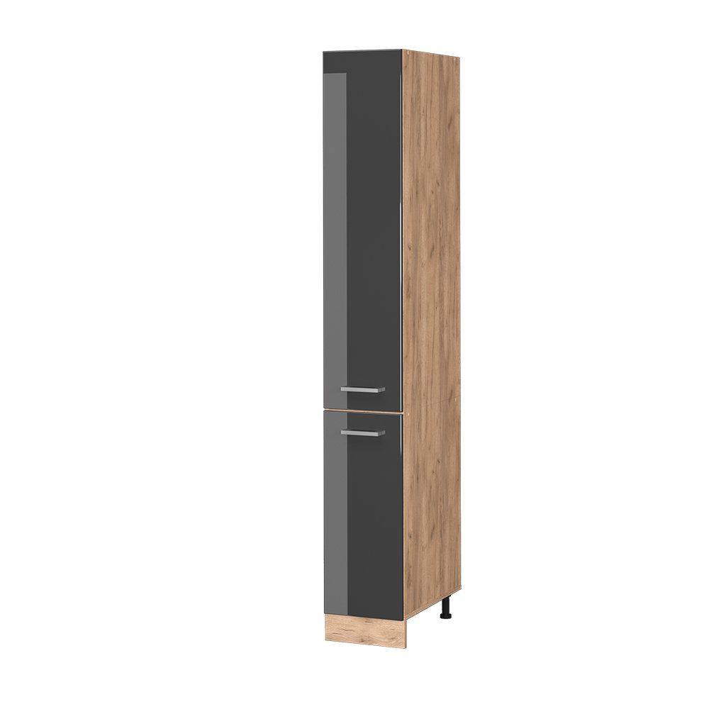 Vicco Hochschrank R-Line, Anthrazit Hochglanz/Goldkraft Eiche, günstig online kaufen