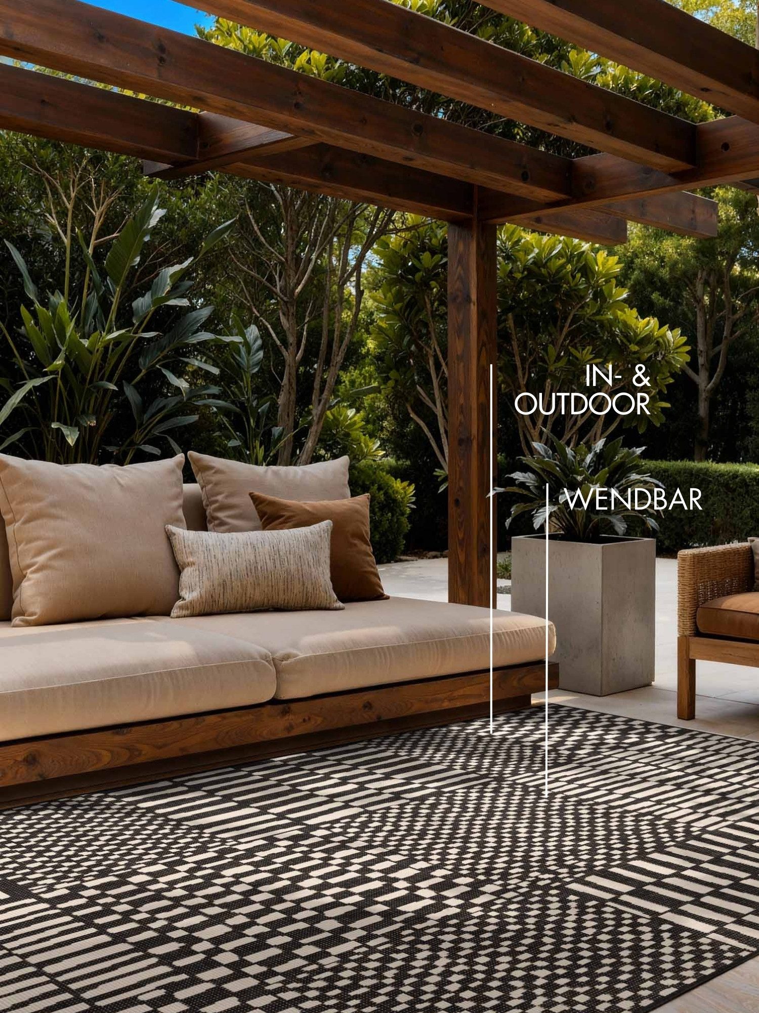 Ted Baker Teppich Barkham, Wendeteppich, rechteckig, Höhe: 8 mm, Designteppich, Wetterfest, Pflegeleicht, Modern, Wohnzimmer, Terrasse