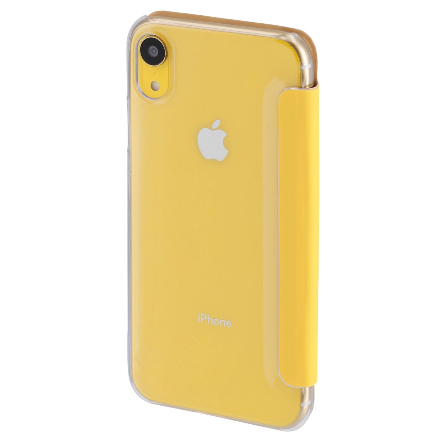 Hama Handyhülle Booklet Clear Klapp-Tasche Schutz-Hülle 15,4 cm (6,06 Zoll), Case Flip-Cover für Apple iPhone XR 360 Schutz transparente Rückseite