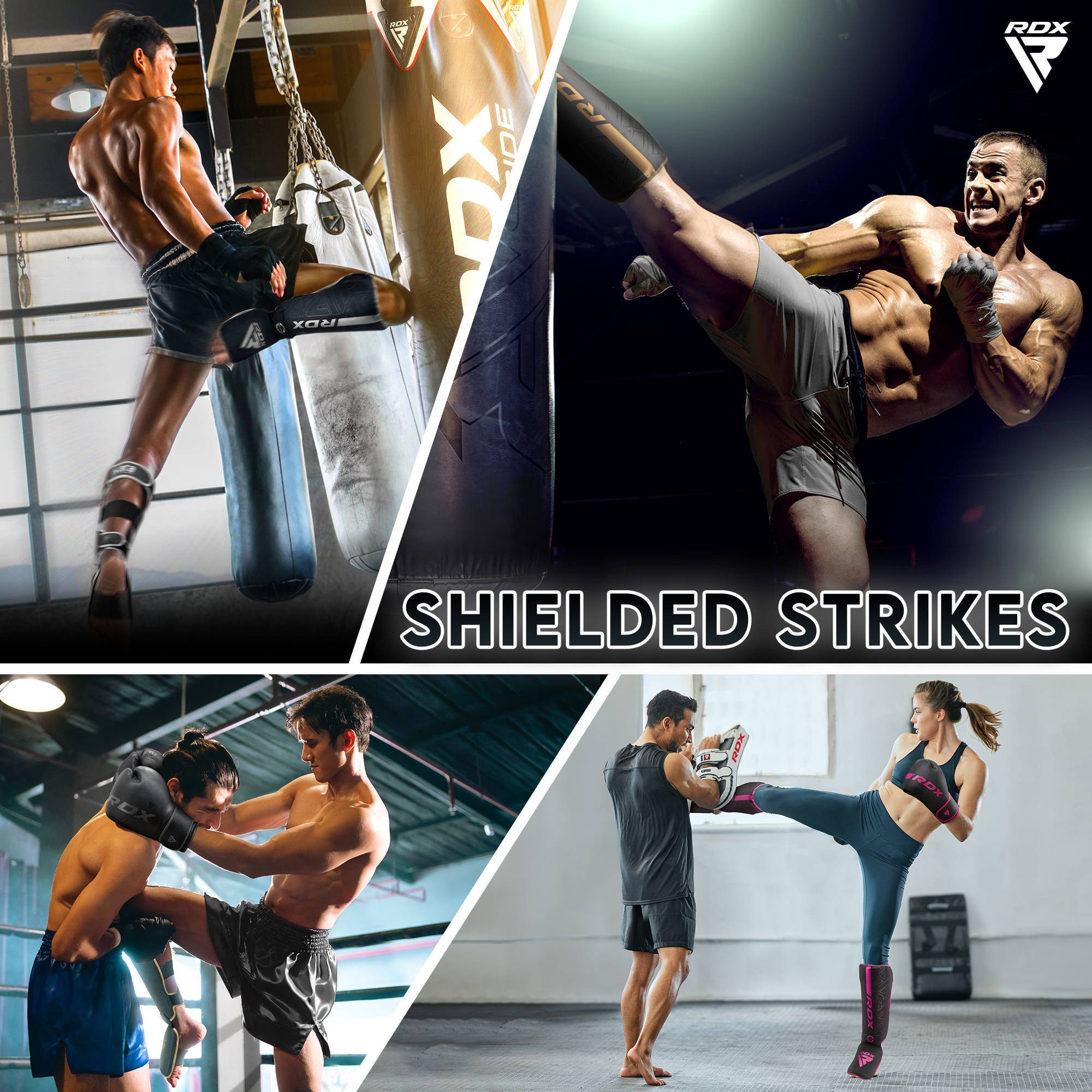 RDX Sports Schienbeinschutz RDX Schienbeinschoner für Kickboxen, MMA Fighting und Training Pads