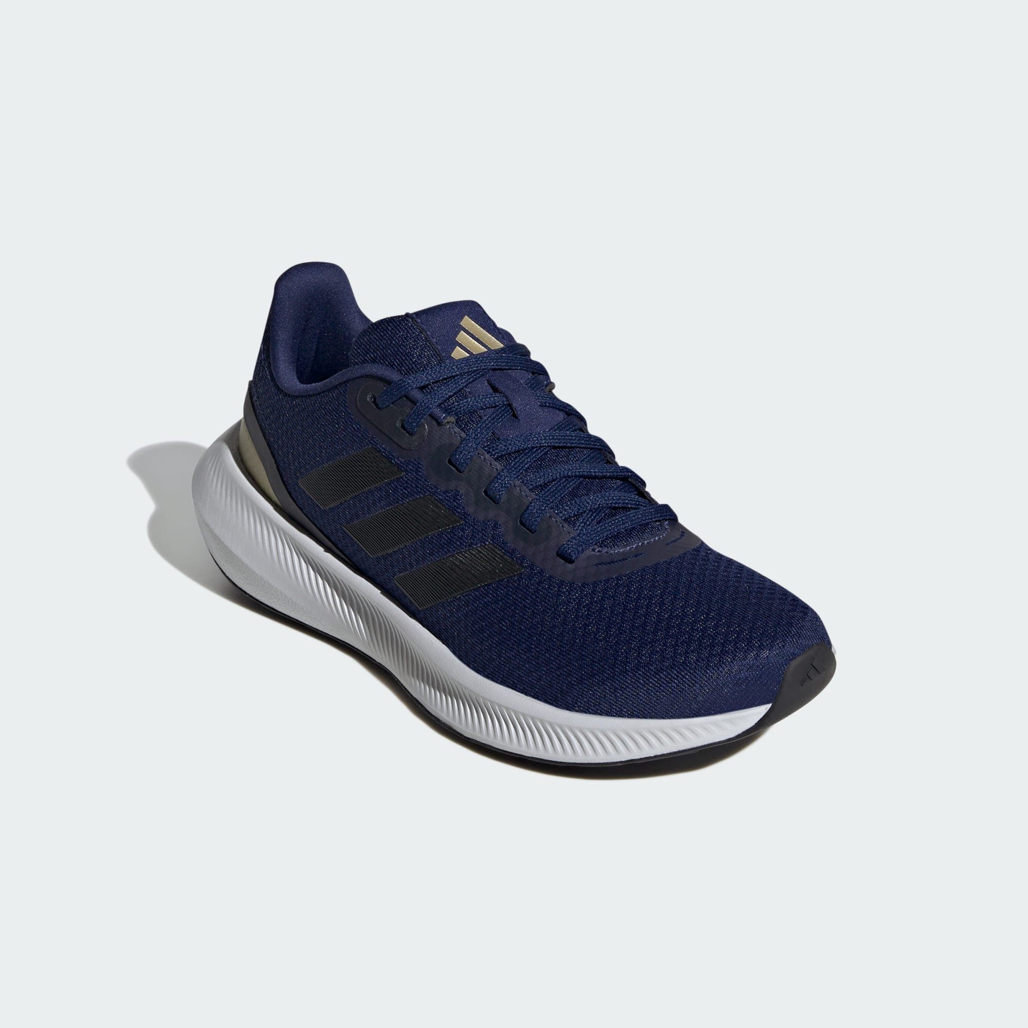 adidas Performance RUNFALCON 3 LAUFSCHUH Laufschuh Dark Blue / Core Black / Gold Metallic