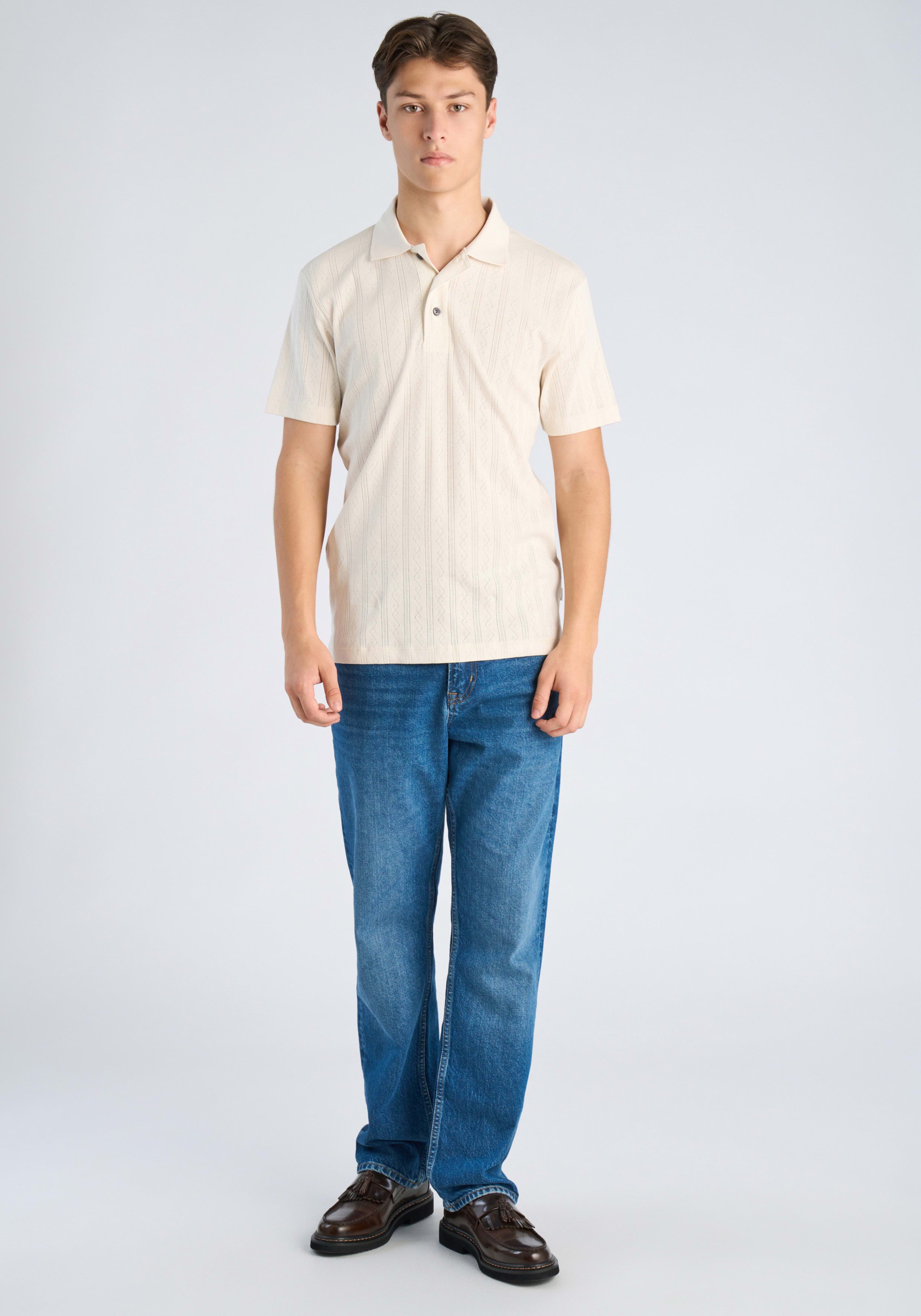 LINDBERGH Poloshirt Sommer-Polo mit feiner Strickstruktur – Bild 4 von 5