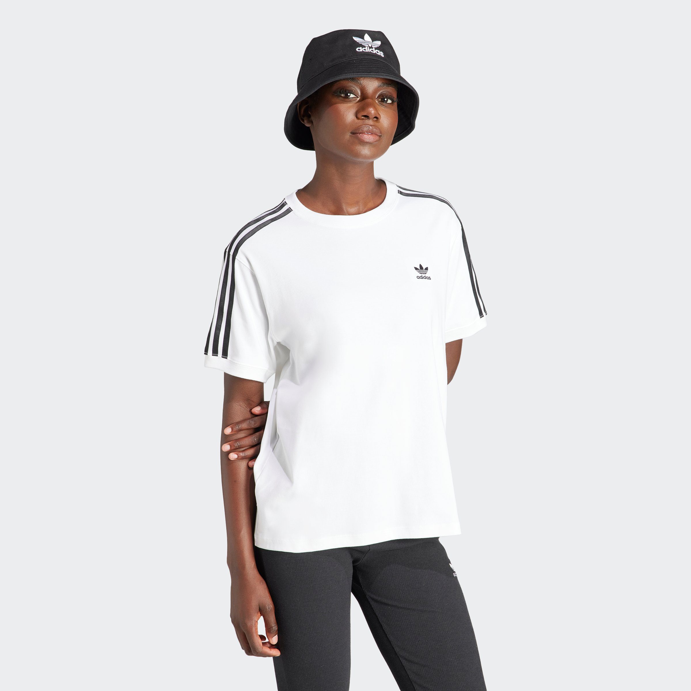 adidas Originals WHITE 3 TEE T-Shirt STRIPE