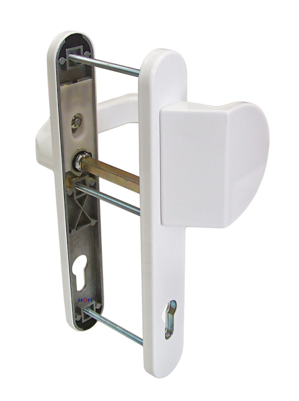 Häusler Onlinehandel GmbH Türbeschlag Schmalrahmen Türbeschlag SRG 1618 Weiss PZ 92mm Kn/Dr, mitgelieferte Aufschiebhülse bei 10 mm Vierkant-Schlösser verwendbar